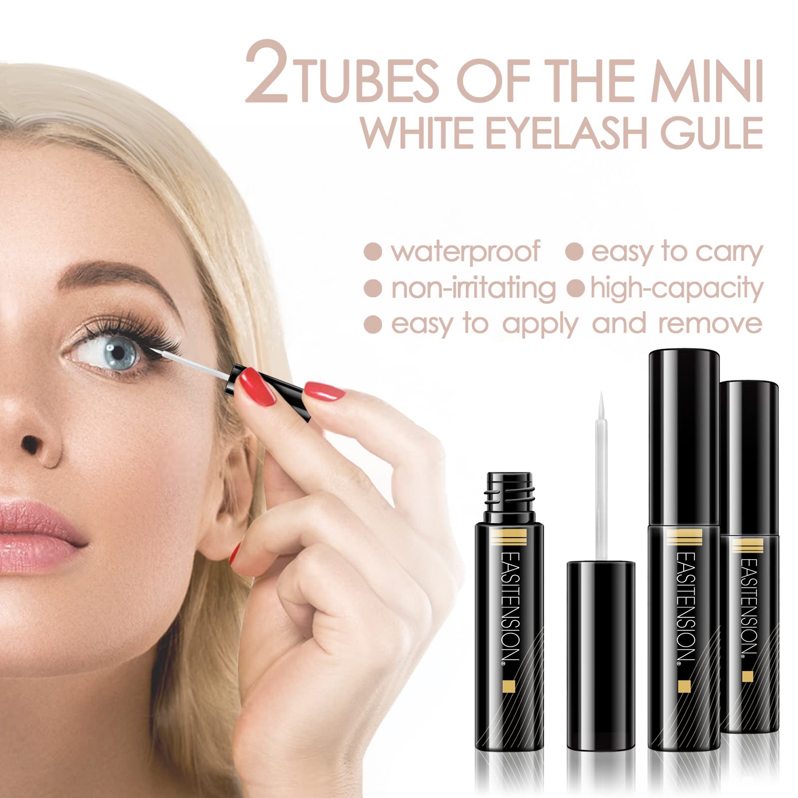 EASITENSION DIY Eyelash Extension Kit – 3D Cluster Lashes, 12mm & 14mm, Glue, Tweezers