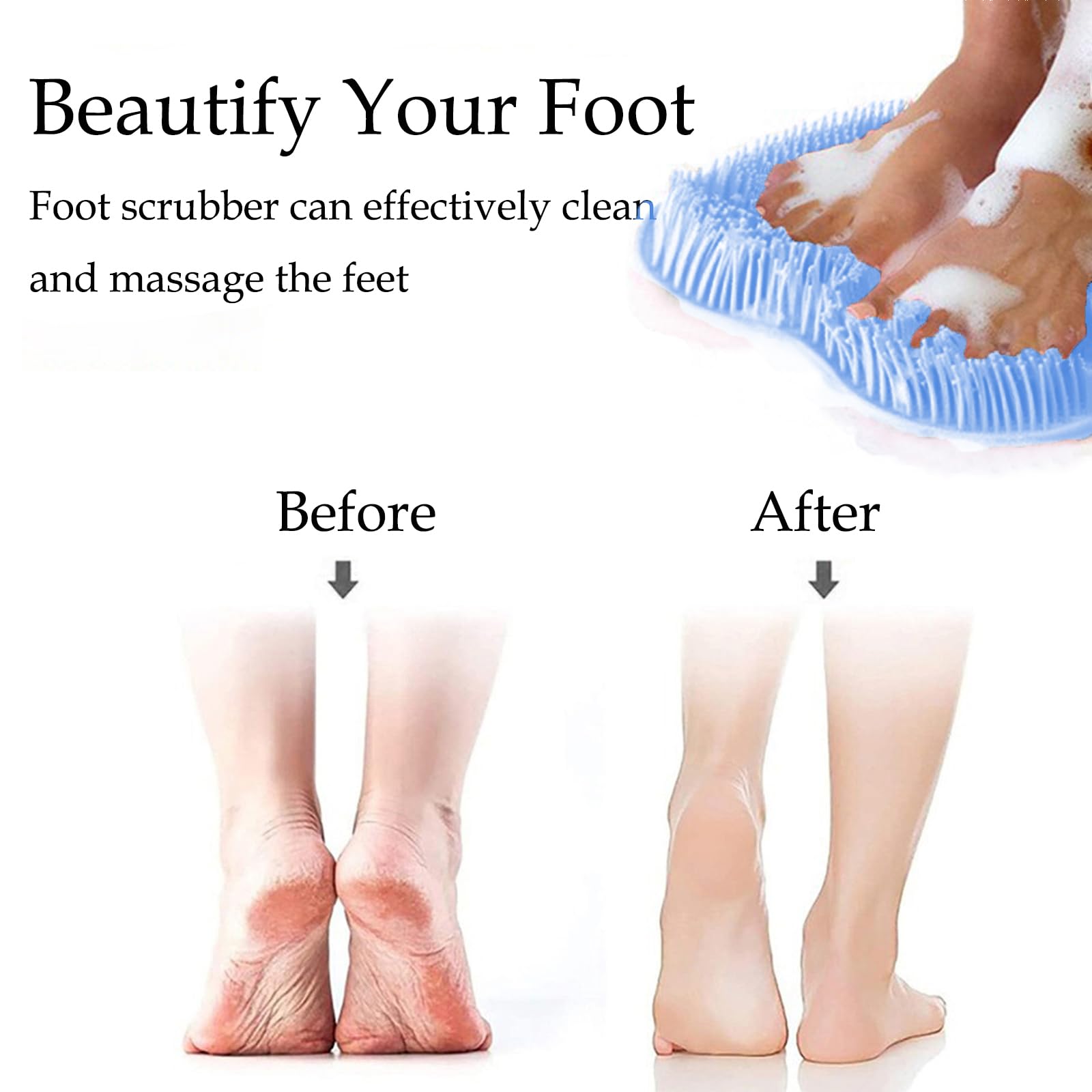 Easkite Shower Foot and Back Scrubber Mat – Wall Mounted Silicone Foot Massager (2pcs)