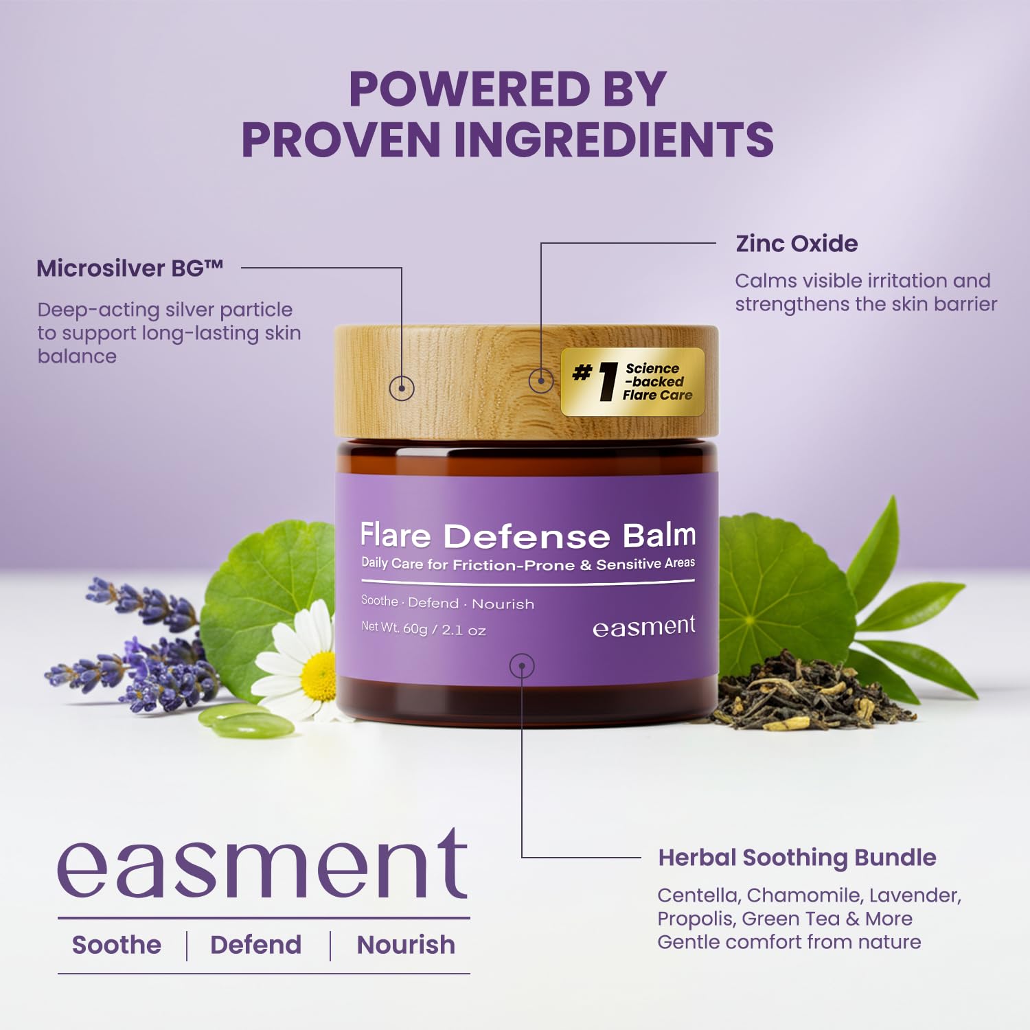 Easment Flare Defense Balm for Hidradenitis Suppurativa – 2 oz | Microsilver BG™ + Zinc Oxide