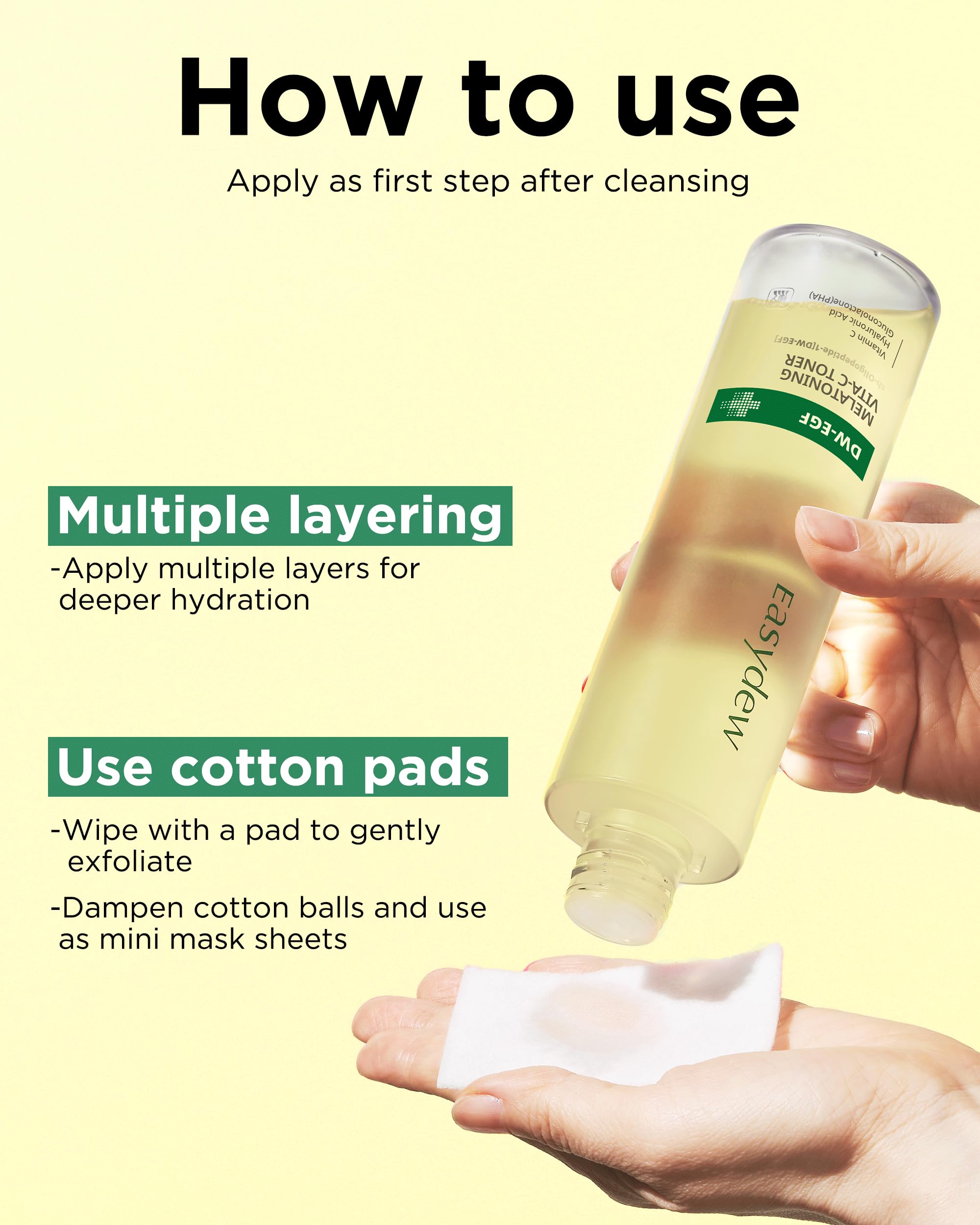 EASYDEW DW-EGF Peptide M Toner – Hypoallergenic Hydrating Exfoliating Toner with Glutathione, Vitamin C & PHA