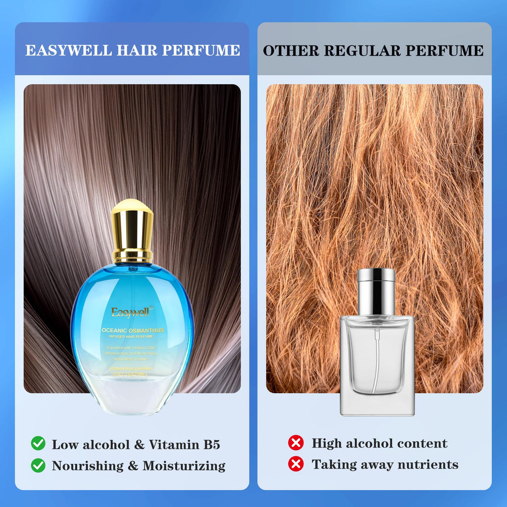EASYWELL Hair Perfume for Women – Oceanic Osmanthus, Vitamin B5, 2.5 fl oz