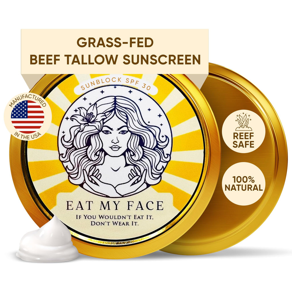 Eat My Face Organic Beef Tallow Sunscreen SPF 30 | Reef Safe, Non Nano Zinc Oxide