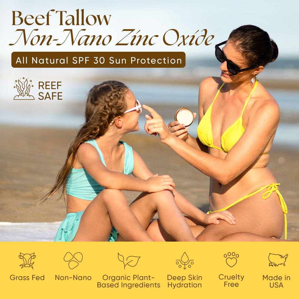 Eat My Face Organic Beef Tallow Sunscreen SPF 30 | Reef Safe, Non Nano Zinc Oxide