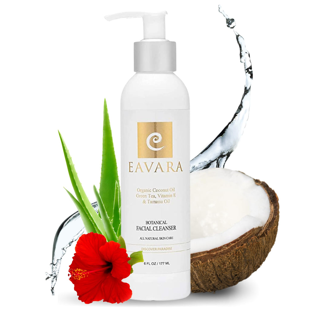Eavara Organic Face Wash – Gentle, Hydrating Cleanser with Coconut Oil, Aloe, Charcoal, Vitamin C & E