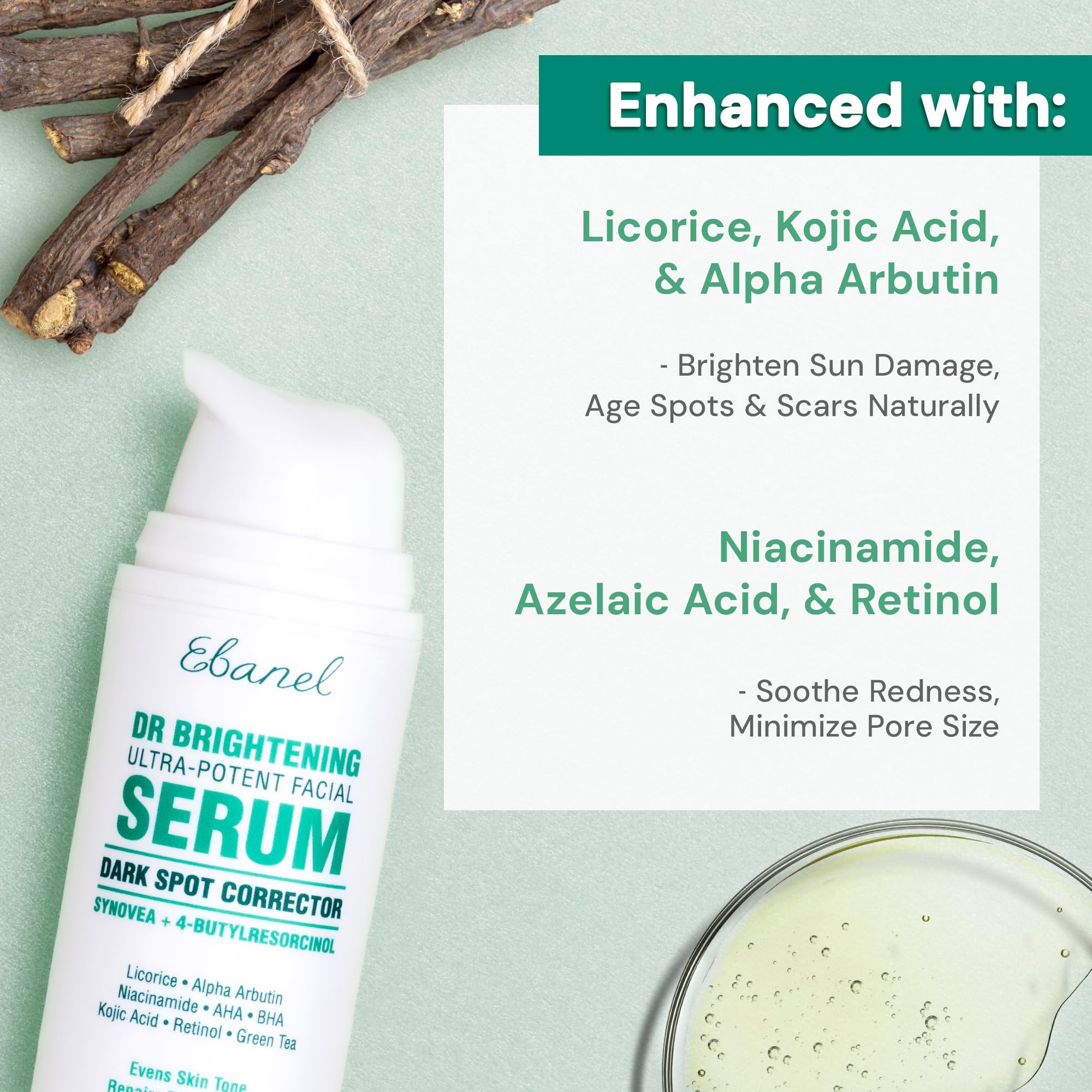Ebanel Dark Spot Remover for Face & Body – Brightening Serum with Synovea HR & Alpha Arbutin