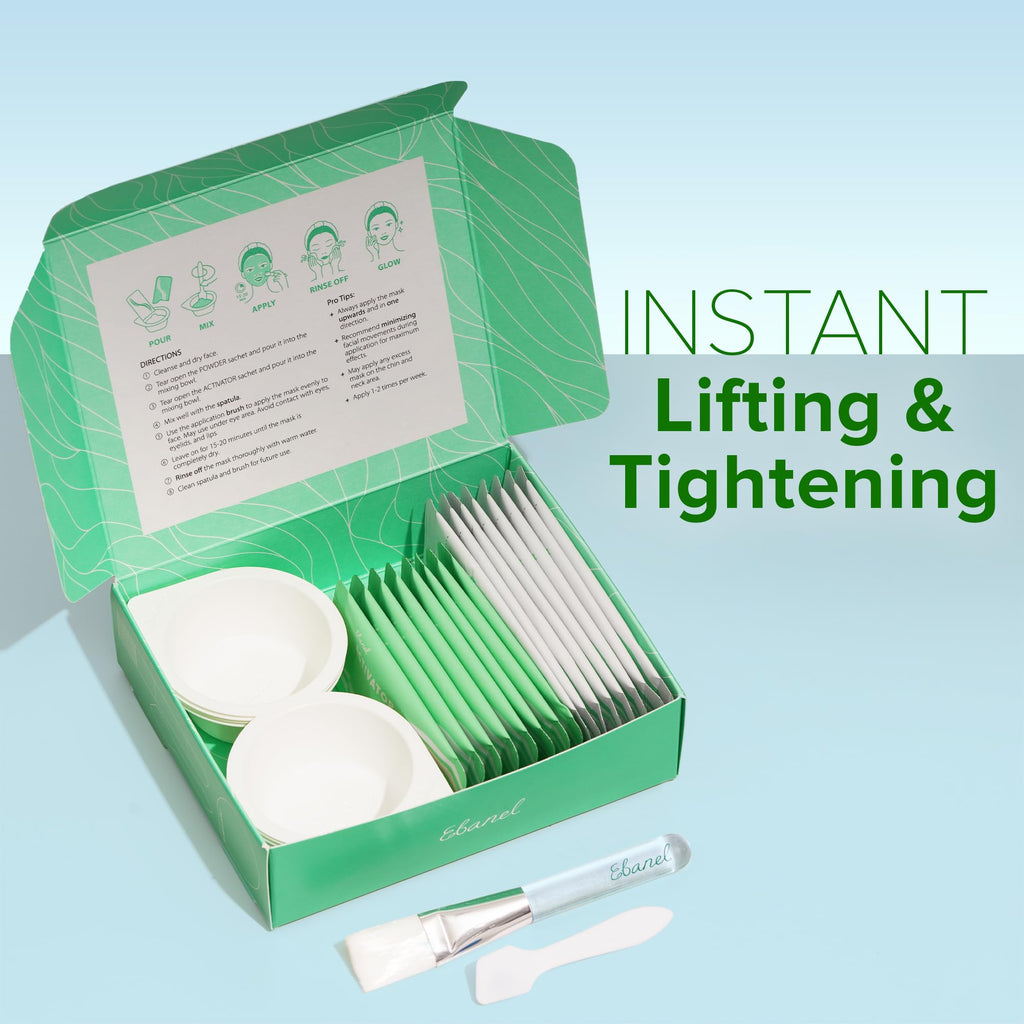 Ebanel Collagen Peptides Wash-Off Mask Set — 8-Piece Instant Tightening & Brightening Kit