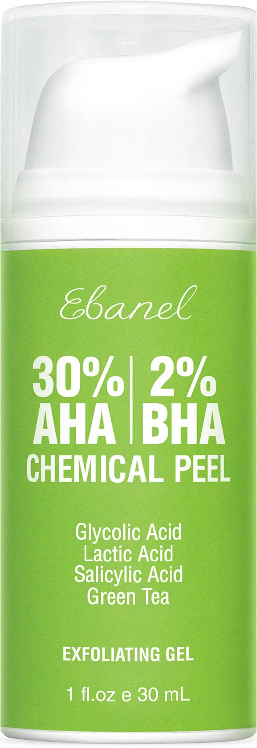 Ebanel Chemical Peel for Face – 30% AHA 2% BHA Exfoliator with Green Tea & Chamomile