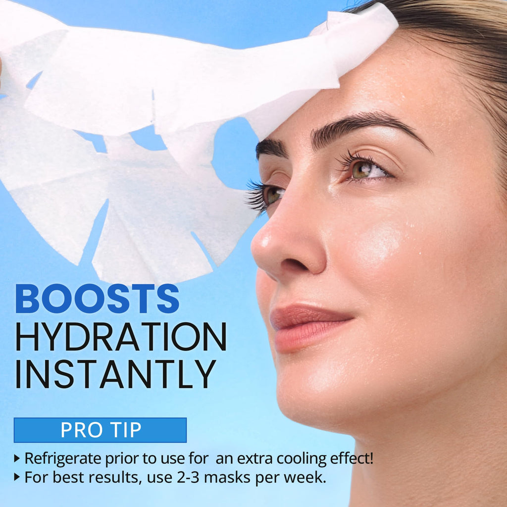 Ebanel 10 Pack Collagen Face Masks – Hyaluronic Acid, Vitamin C & Peptide