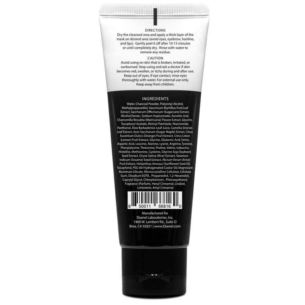 Ebanel Charcoal Peel-Off Mask Set – Deep Pore Cleansing with Niacinamide, Vitamin C & Hyaluronic Acid
