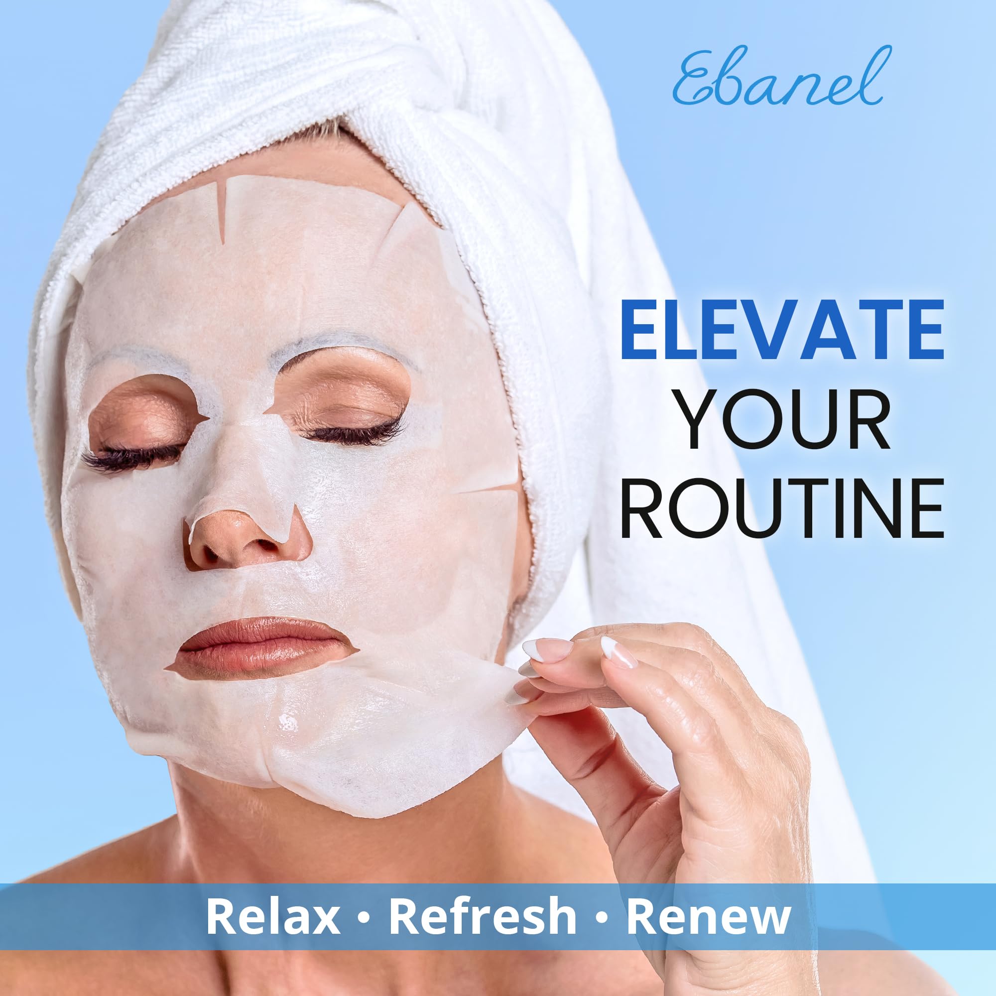 Ebanel 15 Pack Collagen Sheet Masks – Hydration, Firming & Brightening