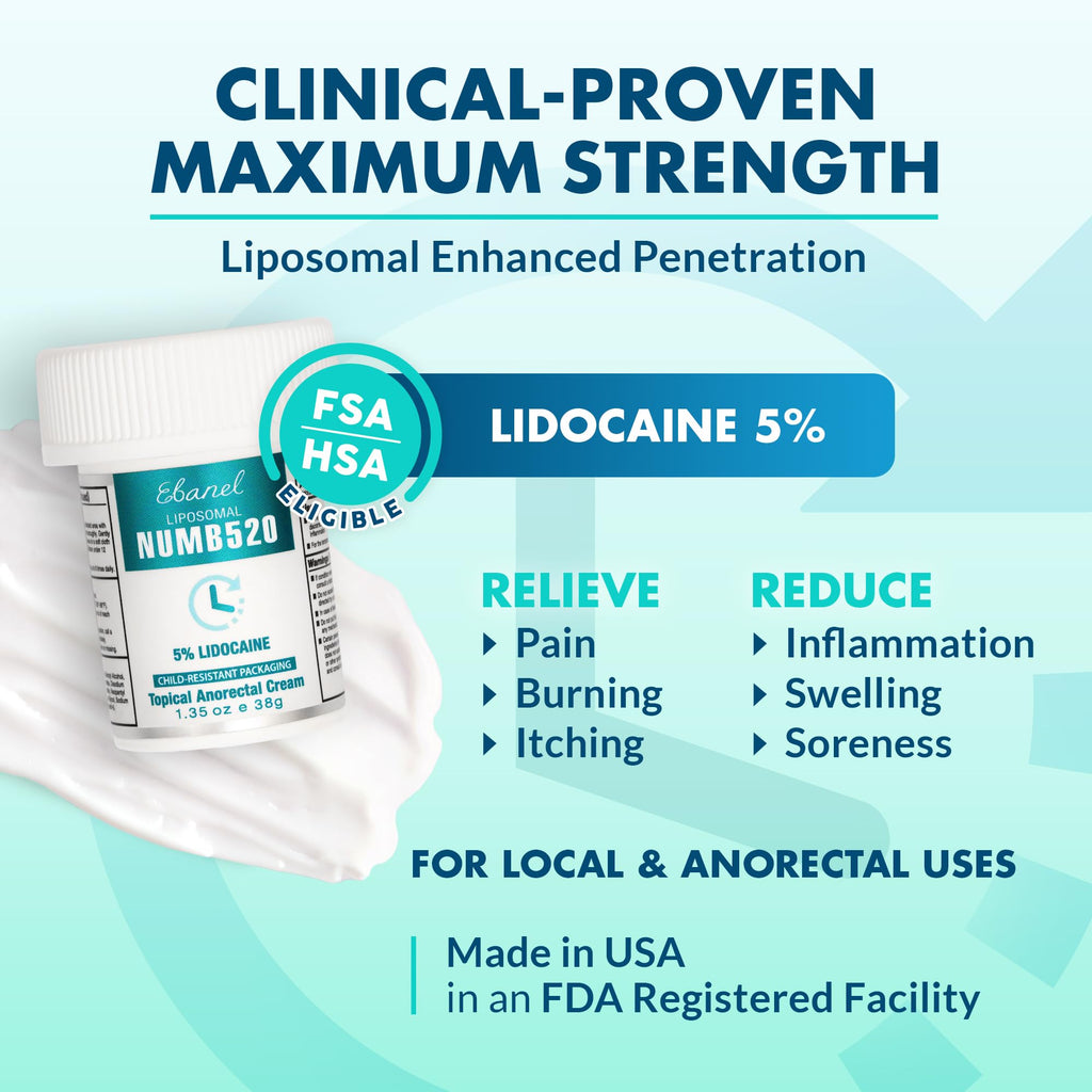 Ebanel 5% Lidocaine Numbing Cream & Tattoo Balm Set – Numb520 Topical Anesthetic Pain Relief and Premium Tattoo Aftercare Butter (3 Oz)