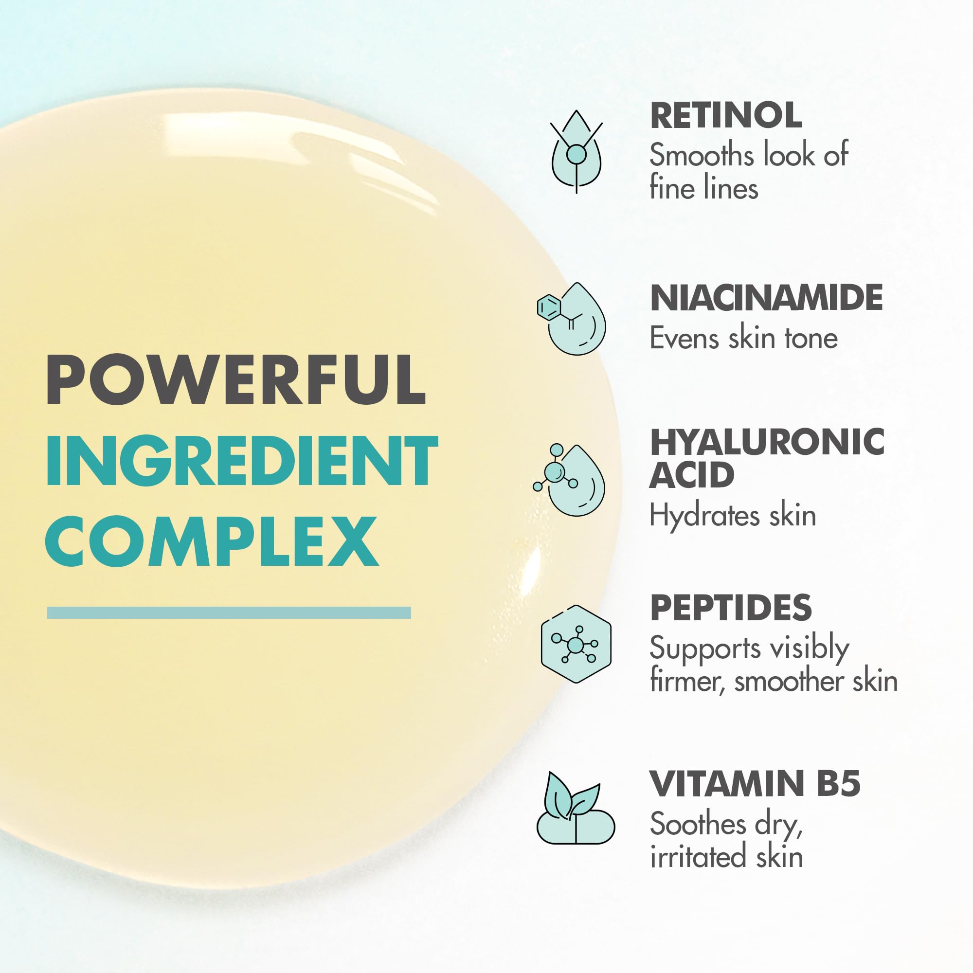 Ebanel Retinol Serum with Vitamin C, Peptides & Hyaluronic Acid | Brighten, Smooth & Refine Skin