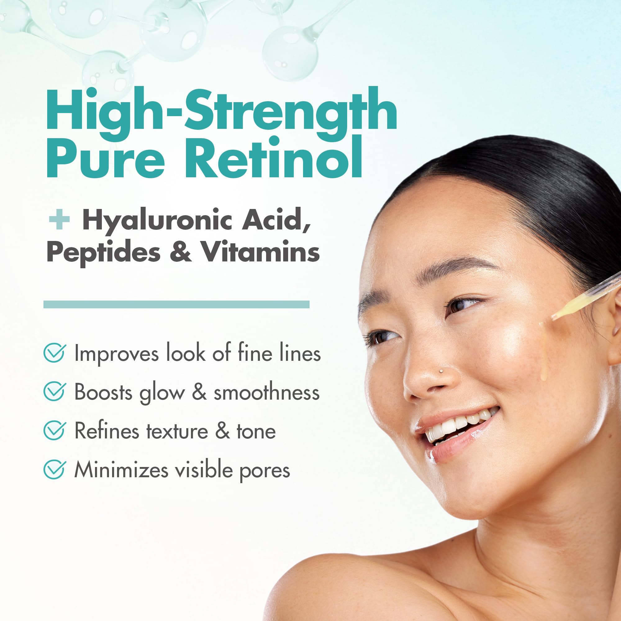 Ebanel Retinol Serum with Vitamin C, Peptides & Hyaluronic Acid | Brighten, Smooth & Refine Skin
