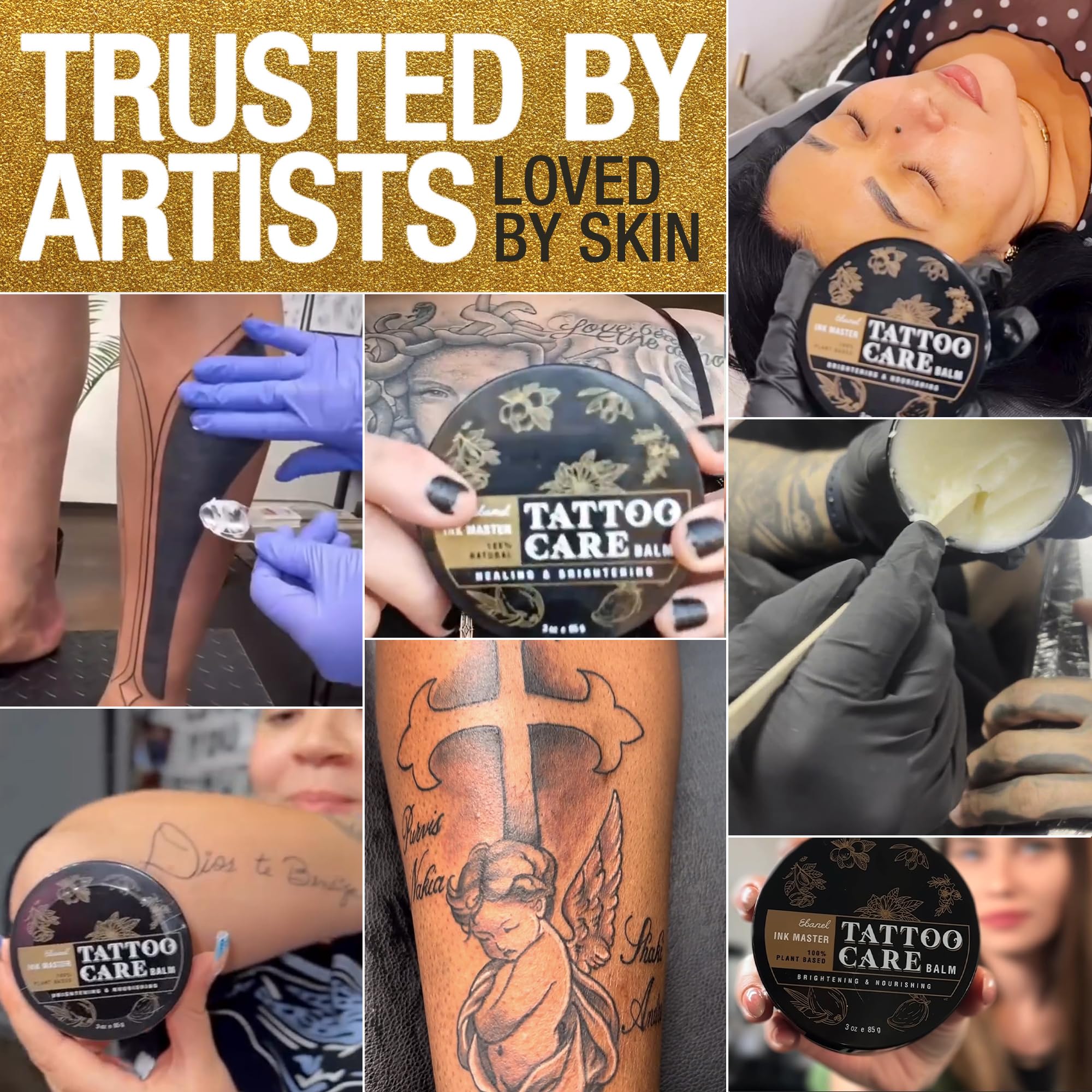 Ebanel Tattoo Balm 6oz – Premium All-Stage Tattoo Aftercare for Ink Brightness & Hydration