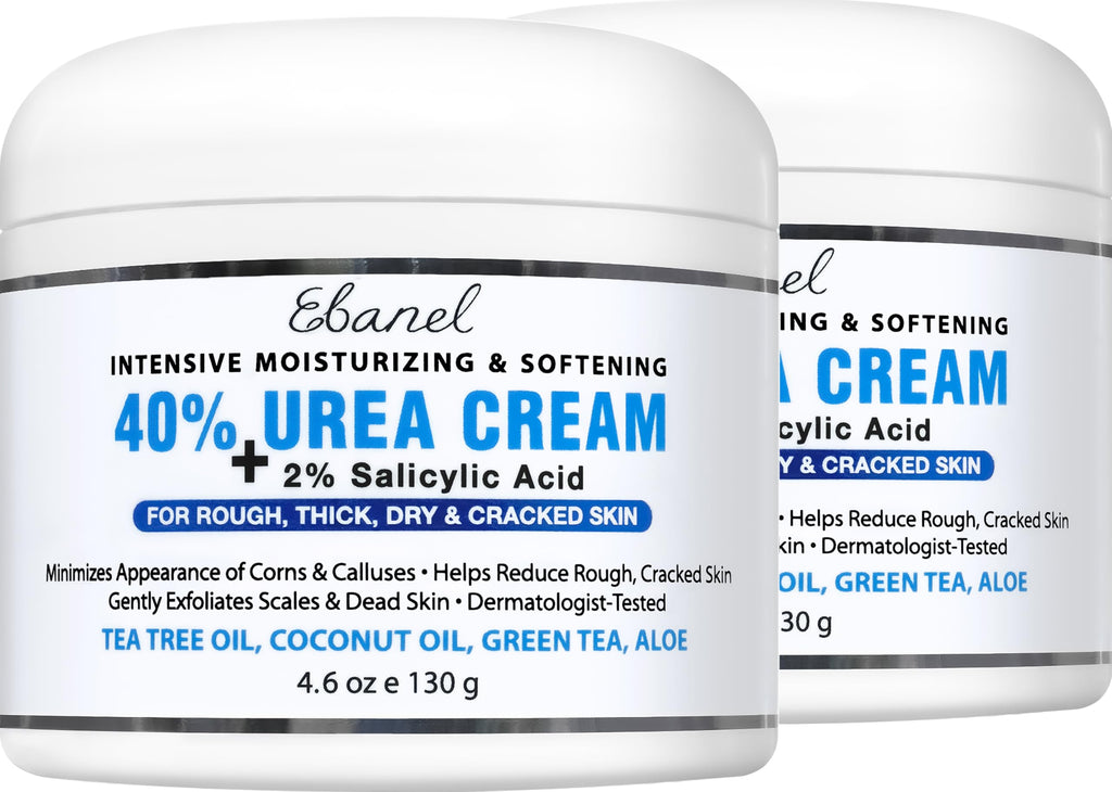 Ebanel Urea Cream 40% + 2% Salicylic Acid – Foot & Skin Keratolytic Care (2-Pack)