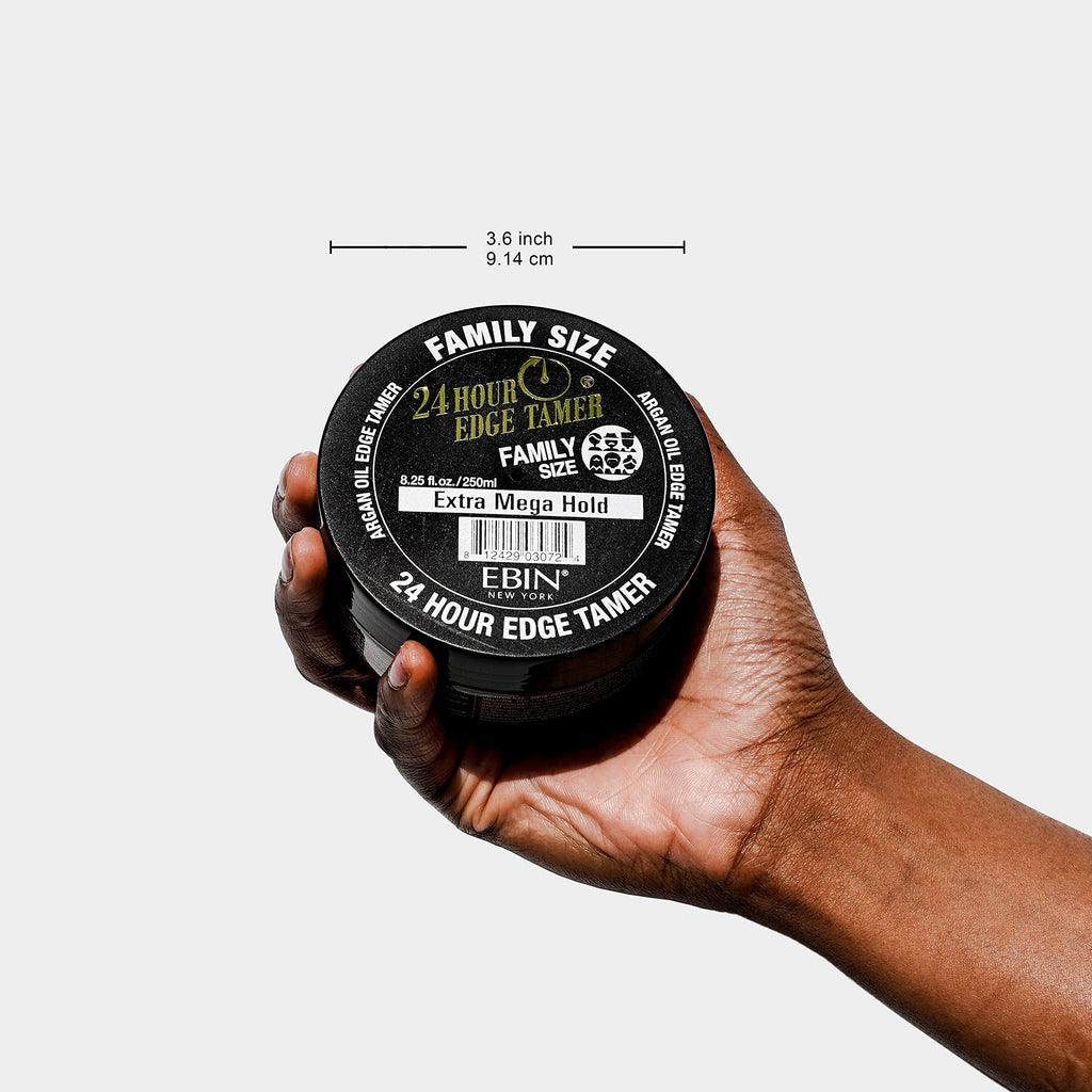 EBIN NEW YORK 24 Hour Edge Tamer – Ultra Hold, No Flaking, Argan + Castor Oil, 8.25 oz