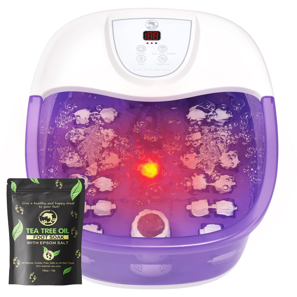 ECARBME Foot Spa Bath Massager with Heat - 2025 Upgraded, 22 Rollers, Jets & Epsom Salt