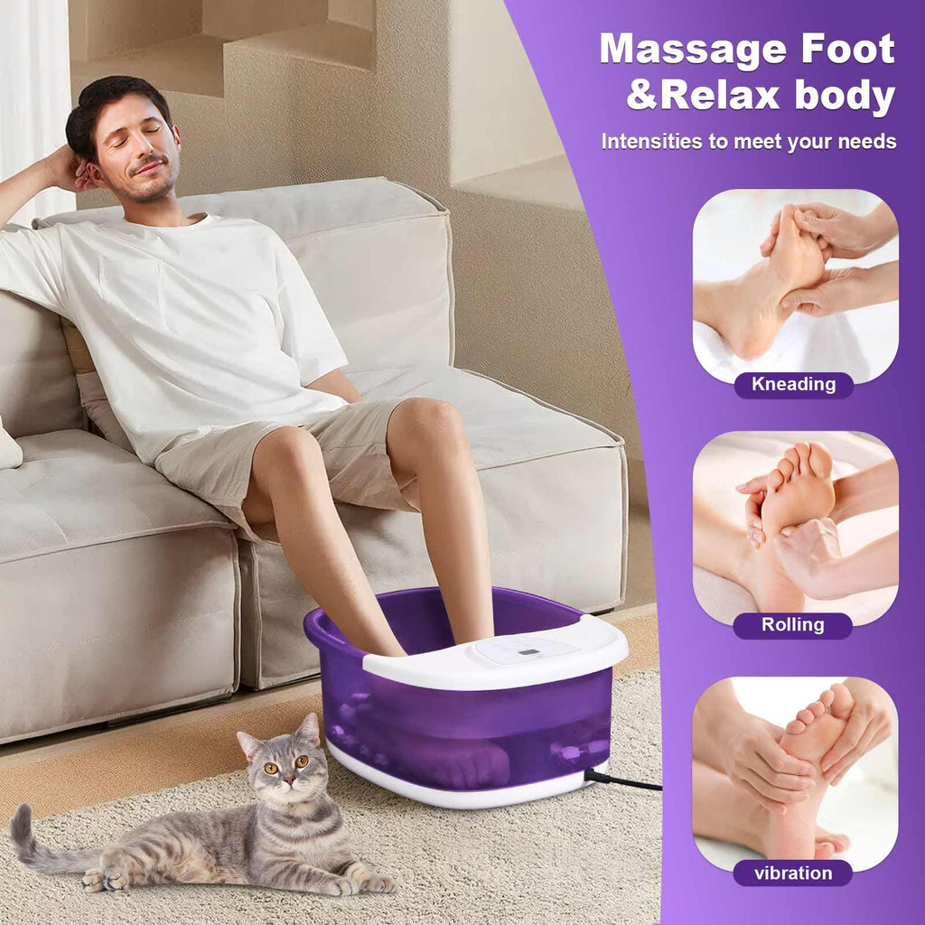 ECARBME Foot Spa Bath Massager with Heat - 2025 Upgraded, 22 Rollers, Jets & Epsom Salt