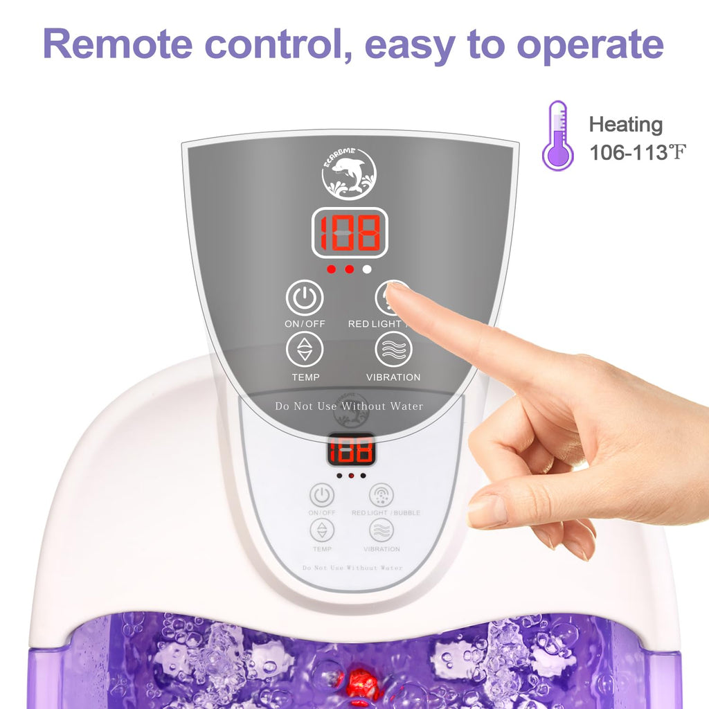 ECARBME Foot Spa Bath Massager with Heat - 2025 Upgraded, 22 Rollers, Jets & Epsom Salt