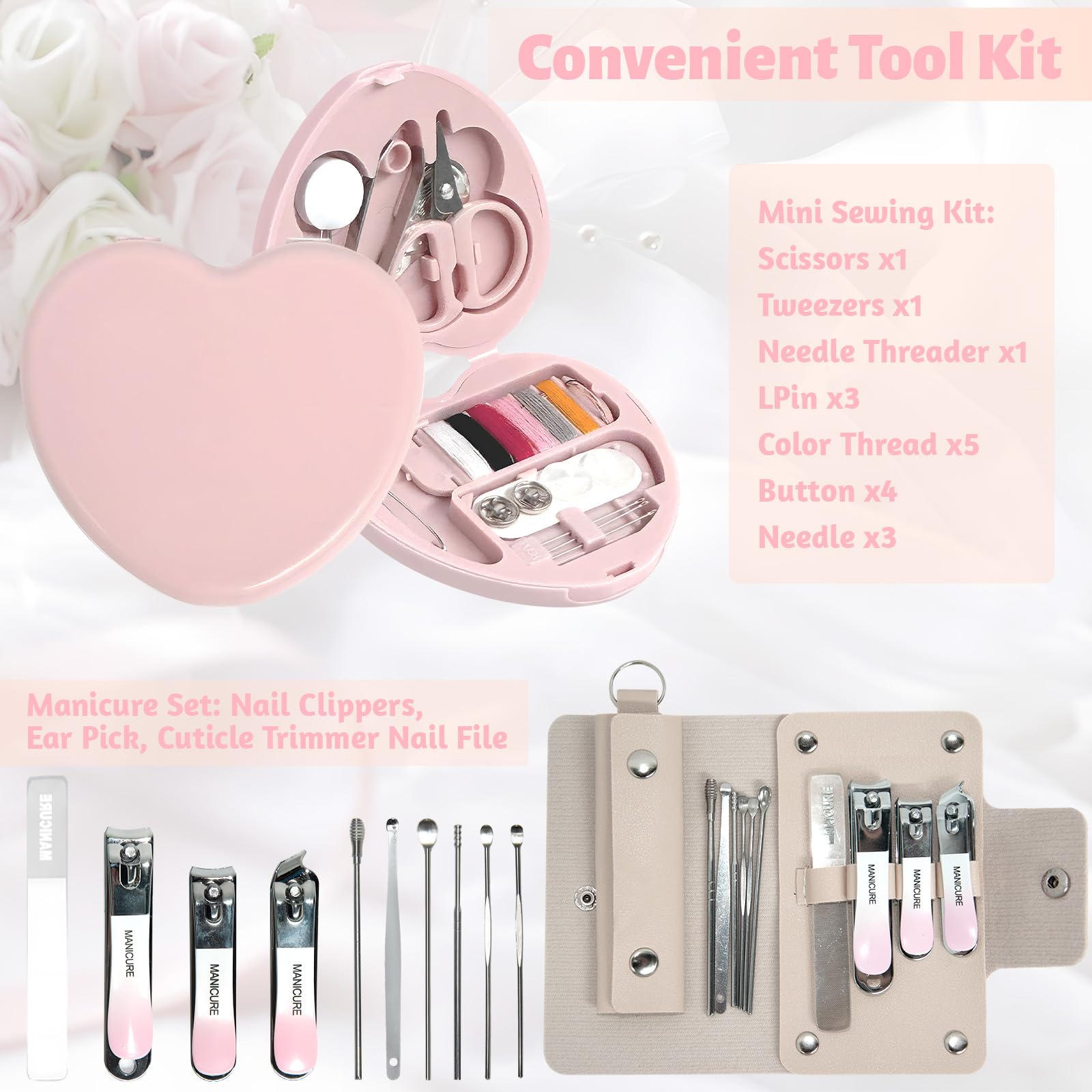 Eclatbox Women's Wedding Emergency Kit – 42-Piece Bridal Survival Set in Pink
