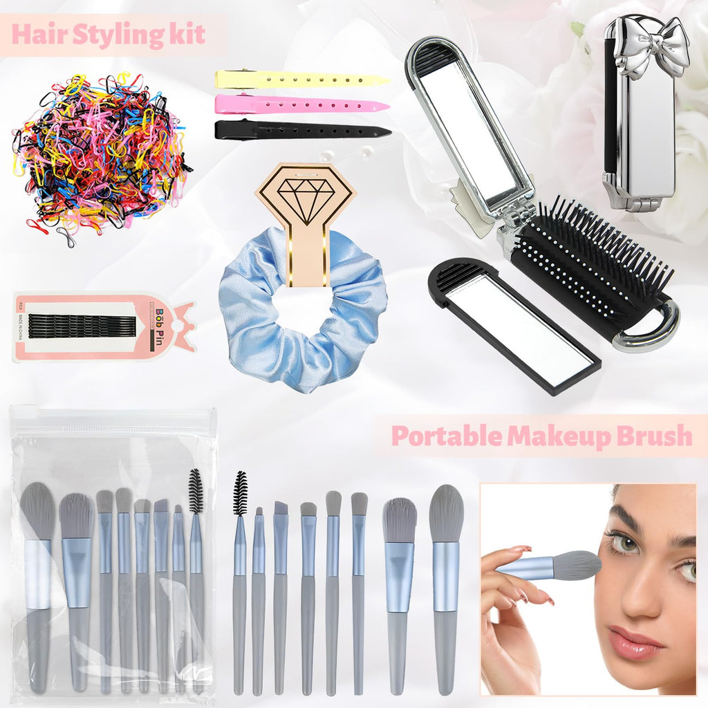 Eclatbox Women's Wedding Emergency Kit – 42-Piece Bridal Survival Set with Makeup Bag (Blue)