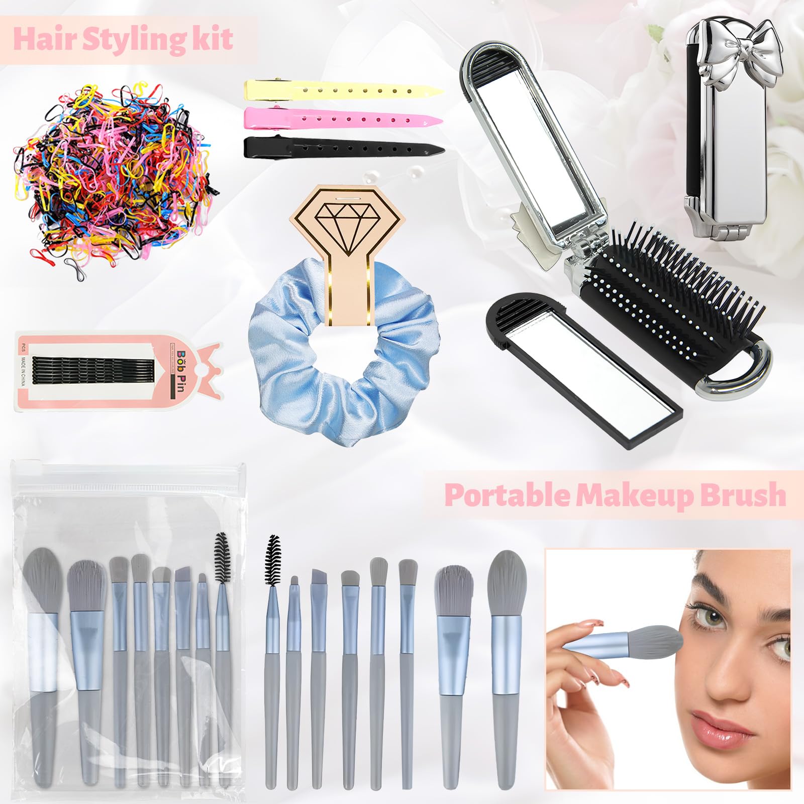 Eclatbox Women's Wedding Emergency Kit – 42-Piece Bridal Survival Set with Makeup Bag (Blue)