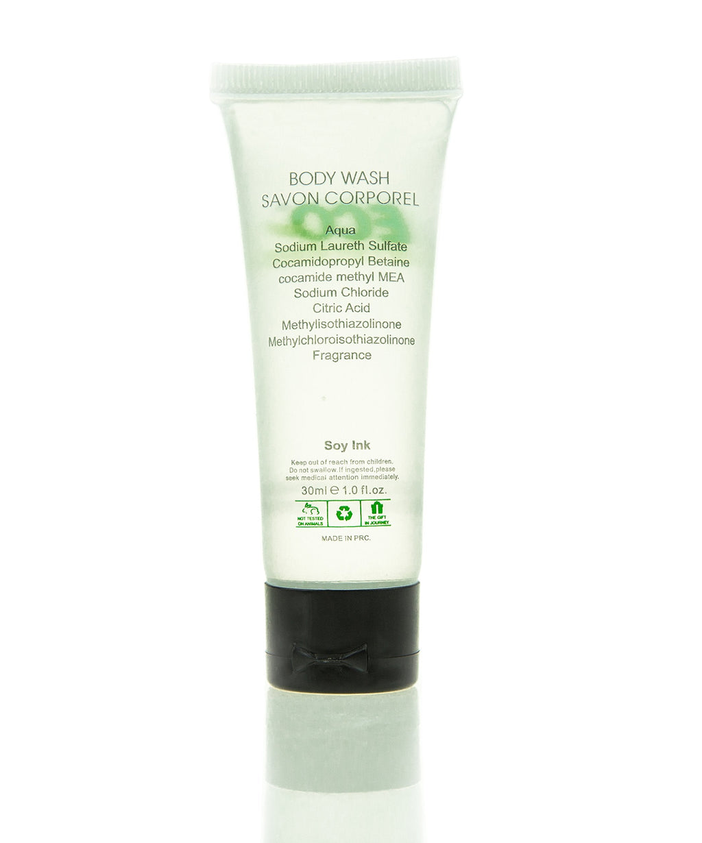 ECO Amenities Travel Size 1oz Body Wash – Bulk 200 Pack for Hotels (Green Tea Scent)