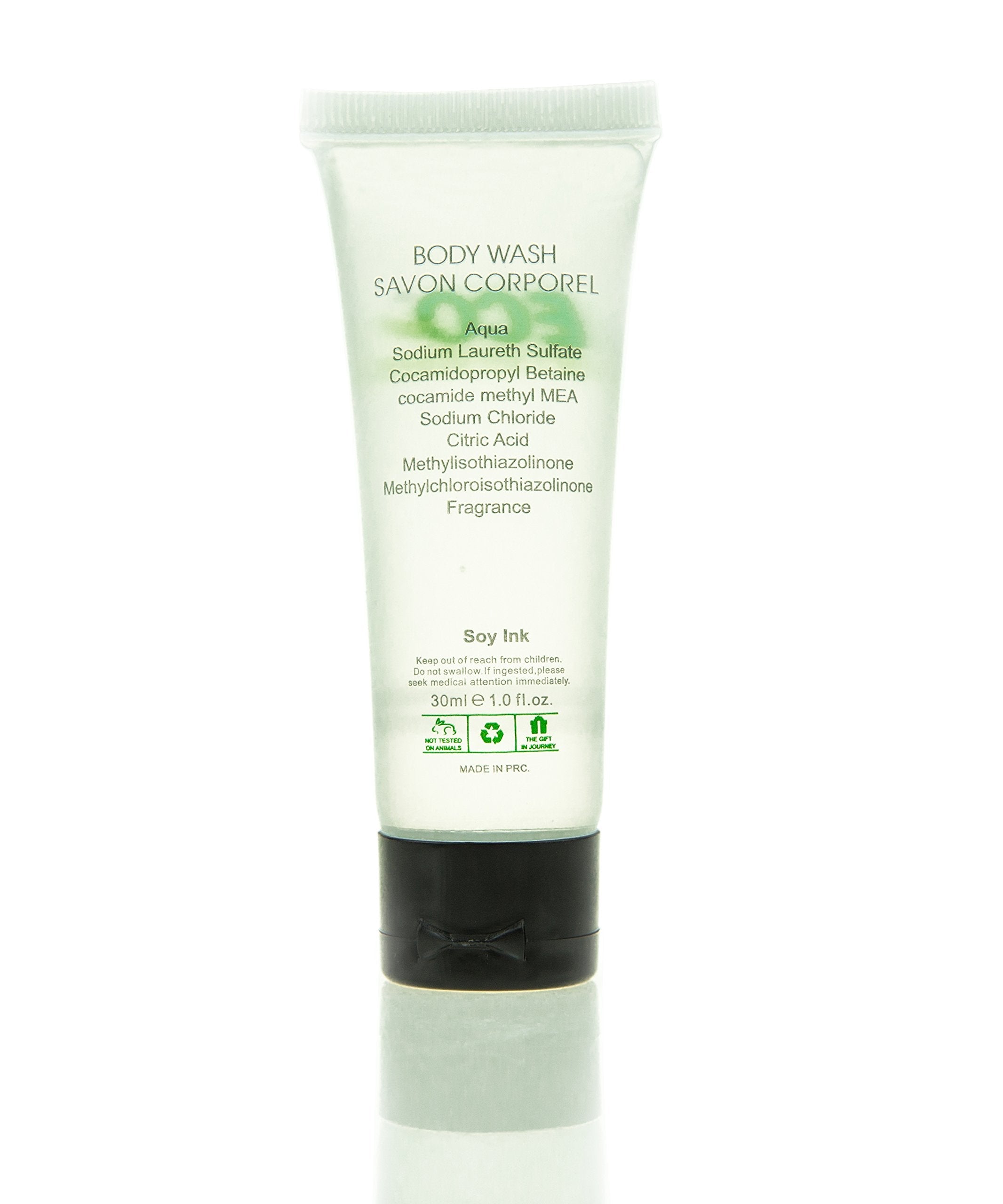 ECO Amenities Travel Size 1oz Body Wash – Bulk 200 Pack for Hotels (Green Tea Scent)
