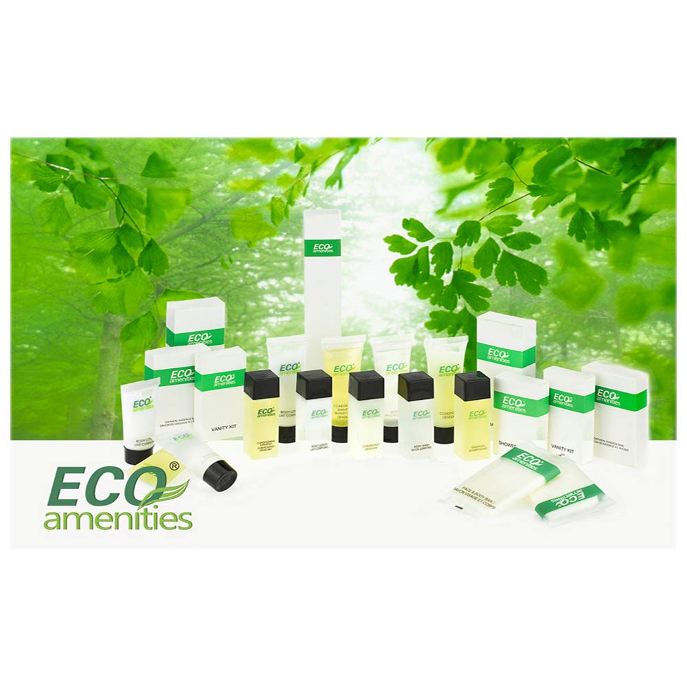 Eco Amenities Shampoo Mini Flip-Cap Tubes – 1 fl oz (30 mL), 72-Count Bulk Hotel Toiletries, Green Tea Scent