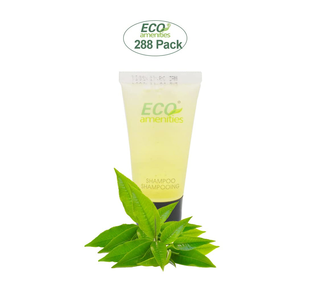 ECO amenities Hotel Shampoo Tubes – TSA-Approved, Leak-Proof, Green Tea Scent Bulk 0.75 fl oz Pack of 288