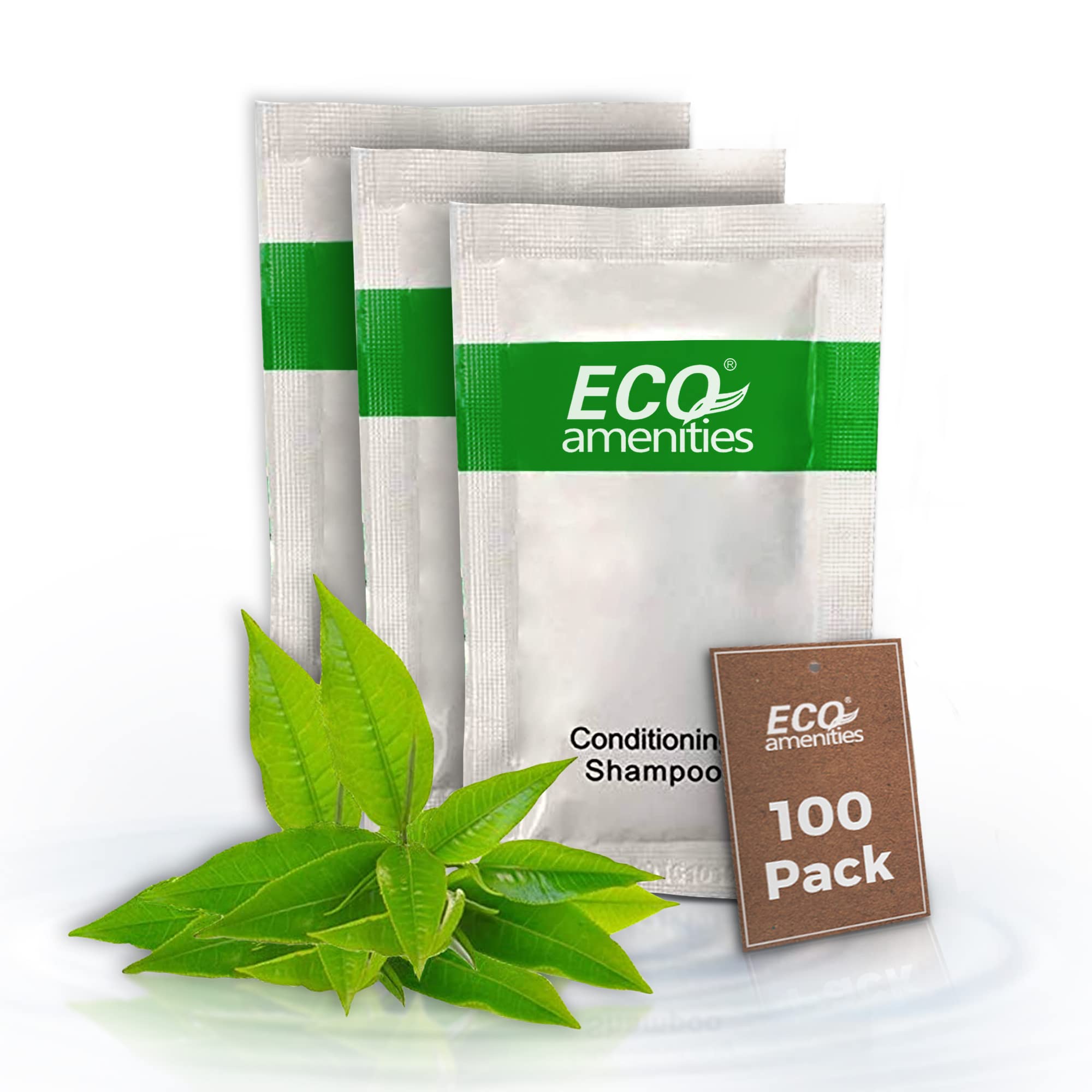 Eco Amenities 100-Pack Travel Shampoo & Conditioner Sachets – 2in1, 10ml, Hotel Toiletries