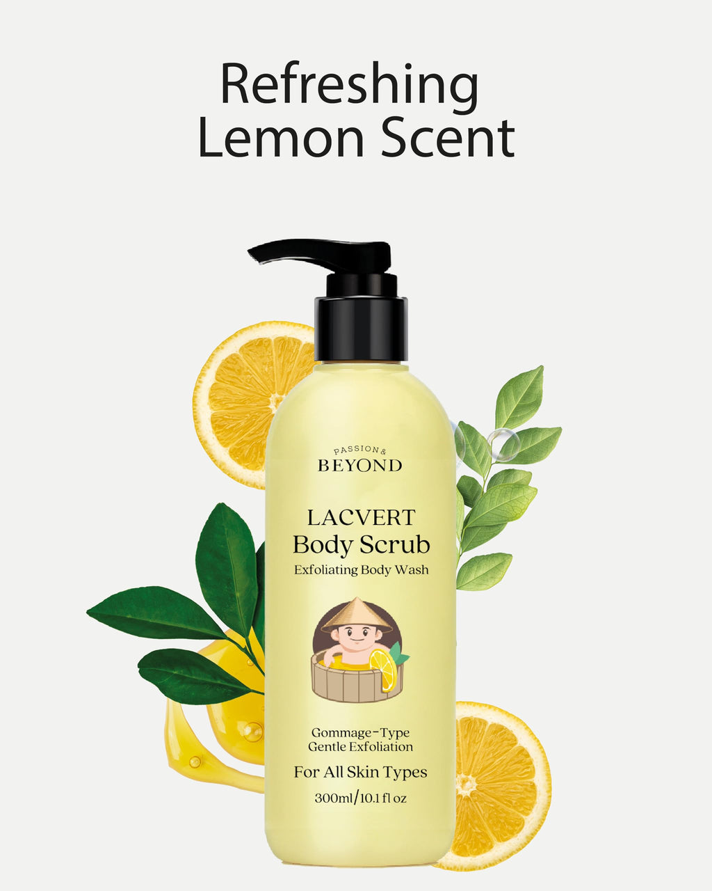BEYOND Lacvert Body Scrub Peeling Gel Lemon – Gentle Exfoliation for Home Spa | ECO BEYOND