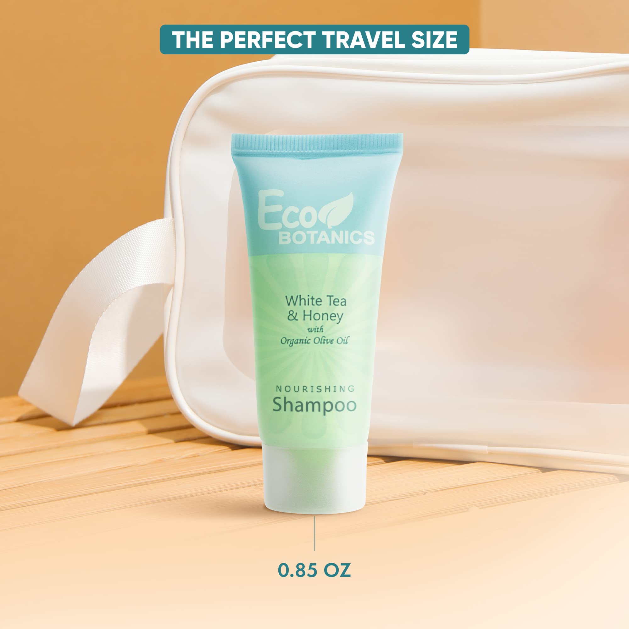 Eco Botanics Travel Size Hotel Shampoo – 300-Count 0.85 oz Bottles