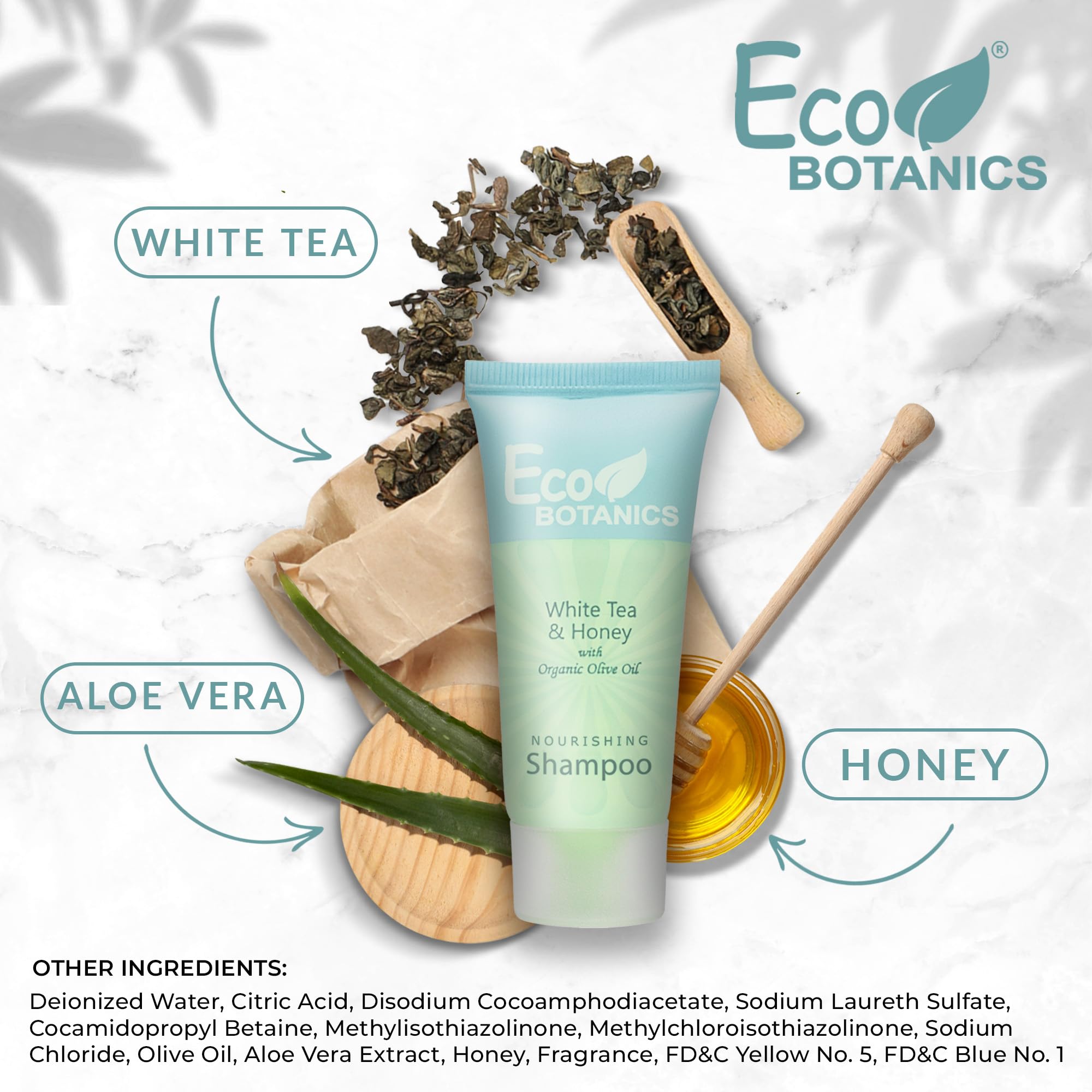 Eco Botanics Travel Size Hotel Shampoo – 300-Count 0.85 oz Bottles