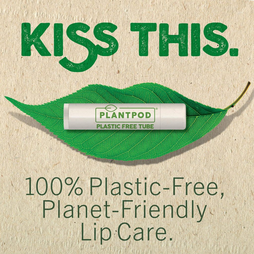 Eco Lips Vegan Lip Balm Sweet Mint – 3 Pack | Plastic-Free Plant Pod, Made in USA