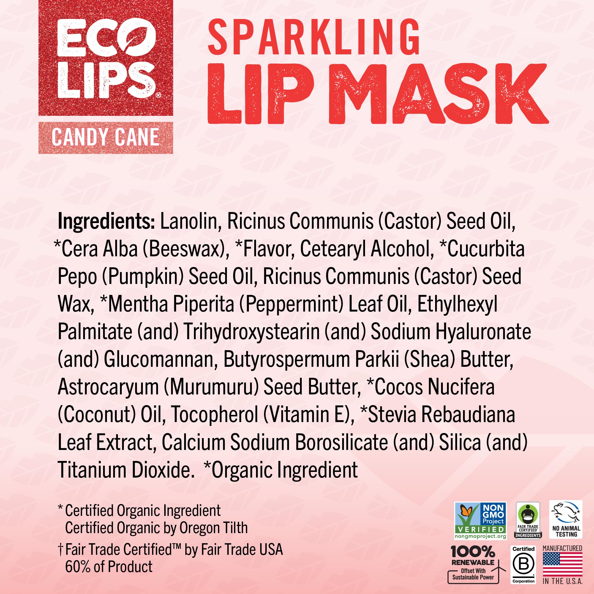 Eco Lips Vanilla Mint Candy Cane Lip Scrub & Lip Mask Duo – Natural Exfoliating Lip Care Set (2 x 0.25 oz)