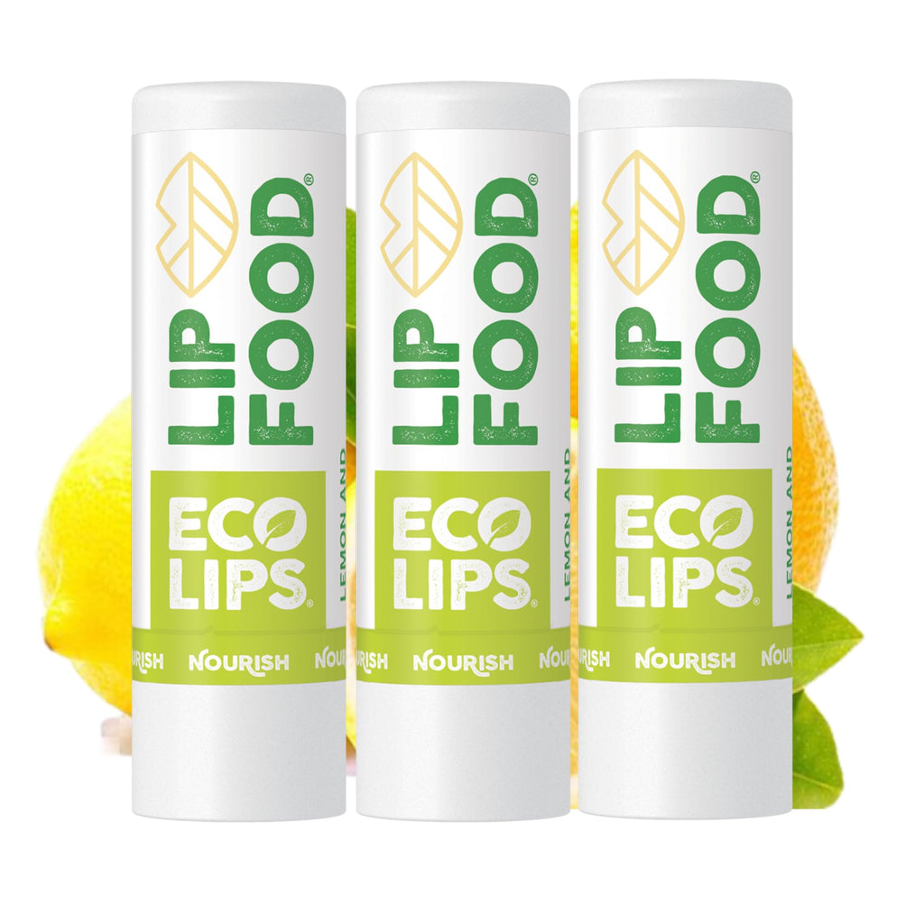 Eco Lips Lip Food: Organic Lip Balm with Lemon Spirulina - 3-Pack