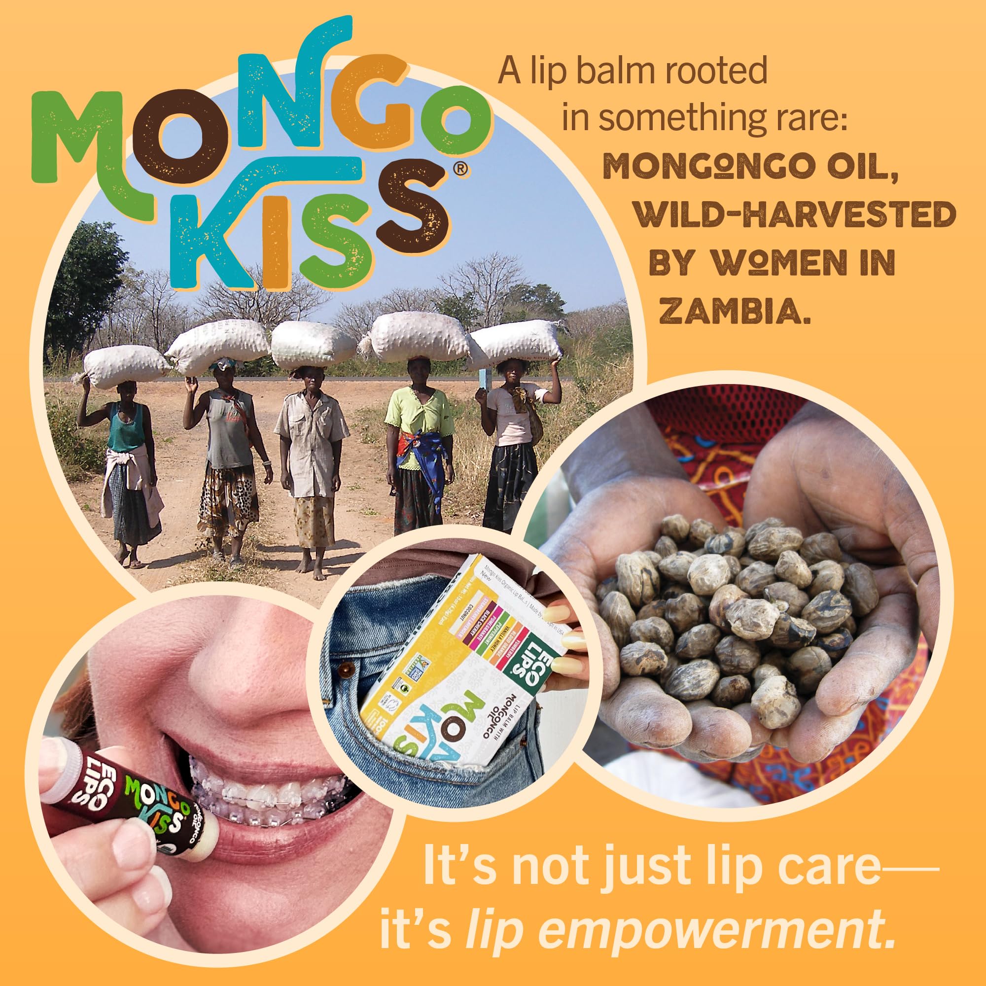 Eco Lips Mongo Kiss 8-Pack USDA Organic Lip Balm – Peppermint, Made in USA