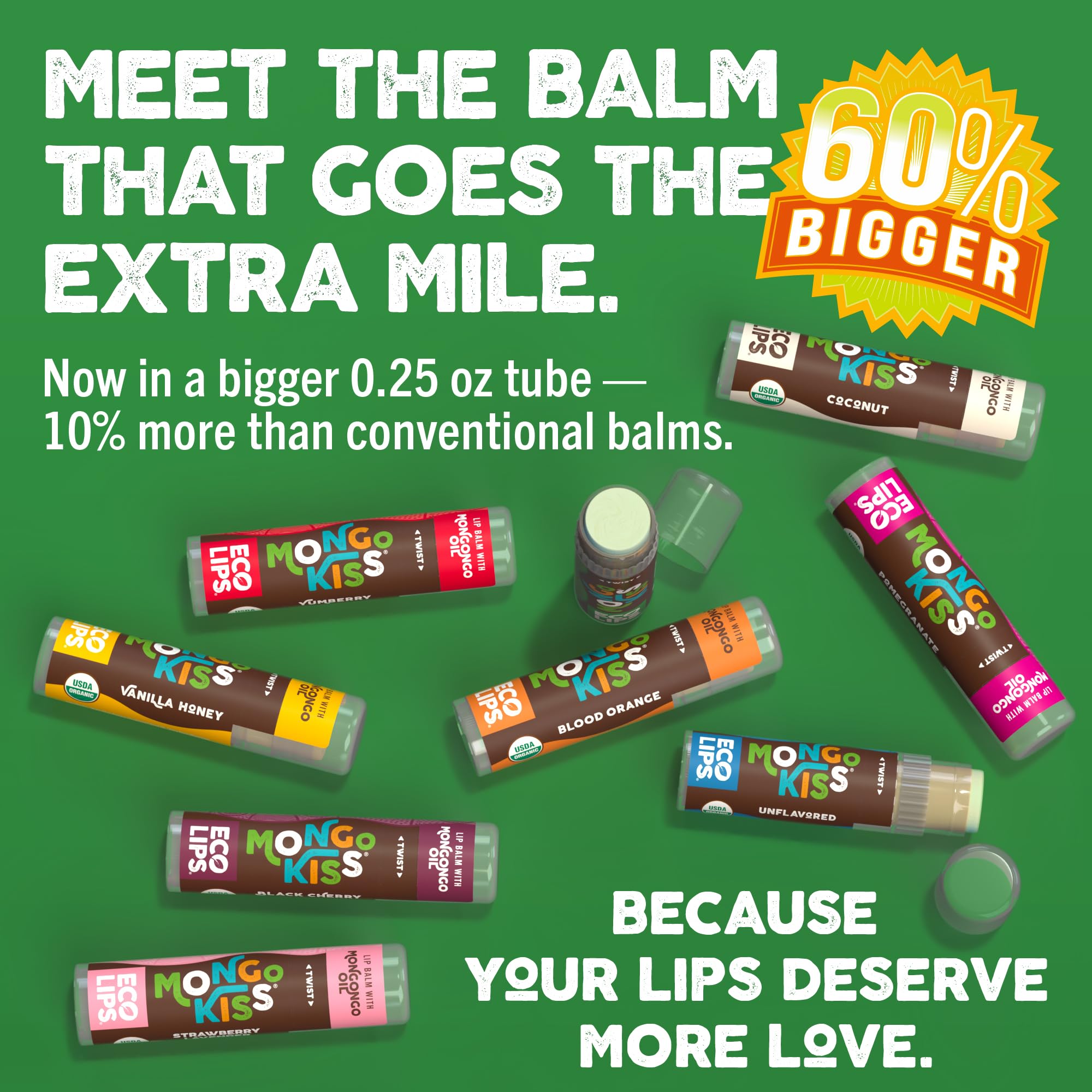 Eco Lips Mongo Kiss Organic Lip Balm 7 Pack – Mongongo Oil Hydration