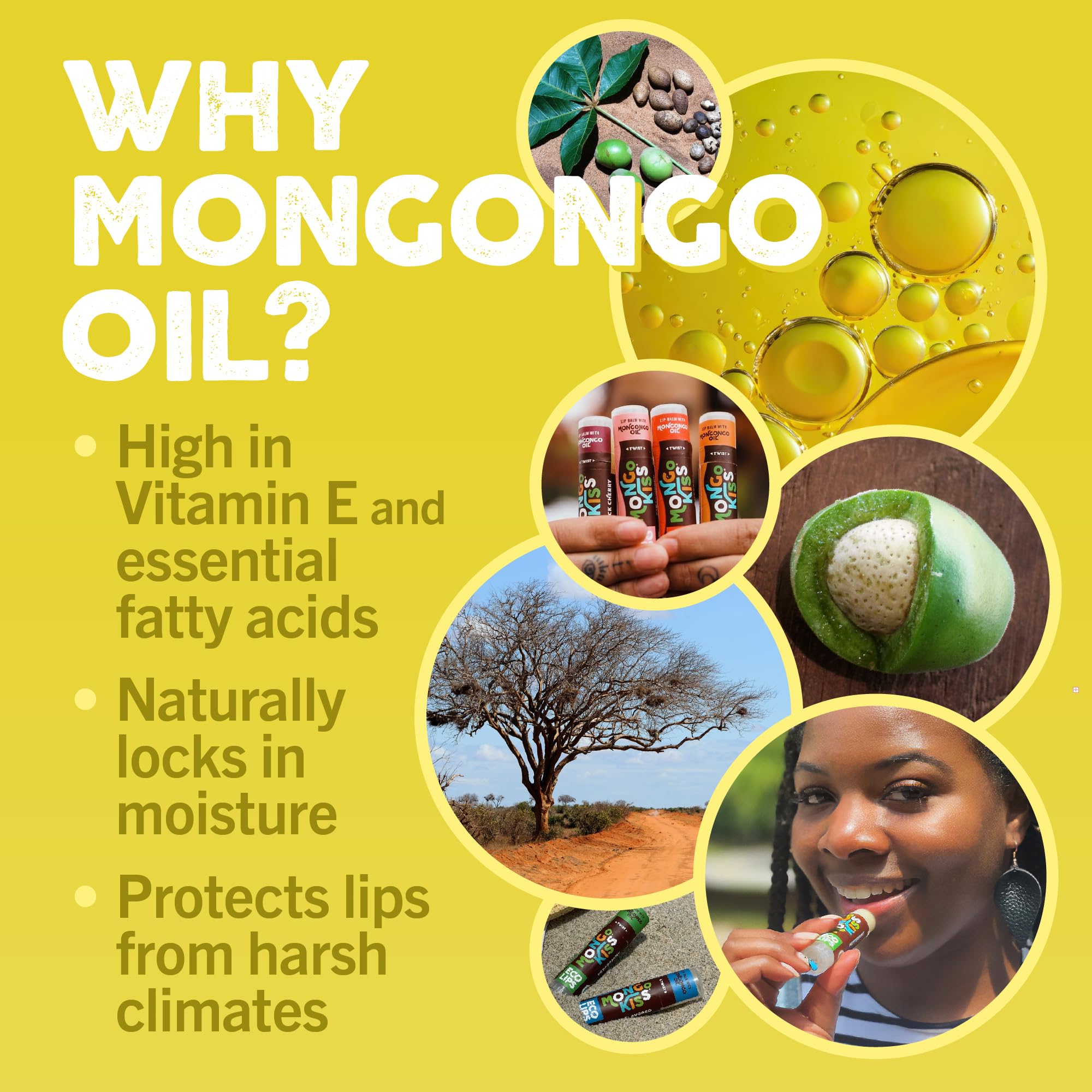 Eco Lips Mongo Kiss Organic Lip Balm 7 Pack – Mongongo Oil Hydration
