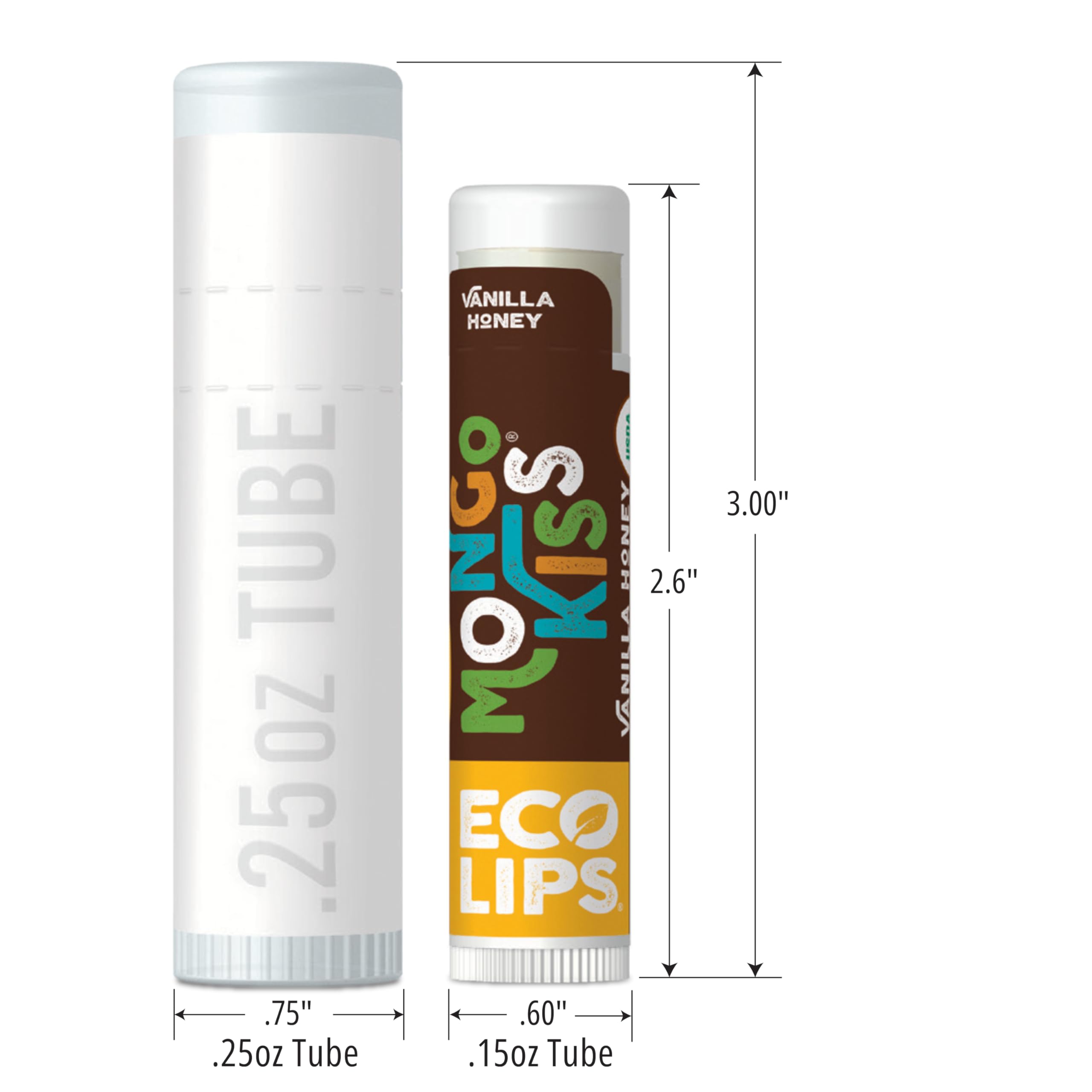 Eco Lips Mongo Kiss 8-Pack USDA Organic Lip Balm – Peppermint, Made in USA