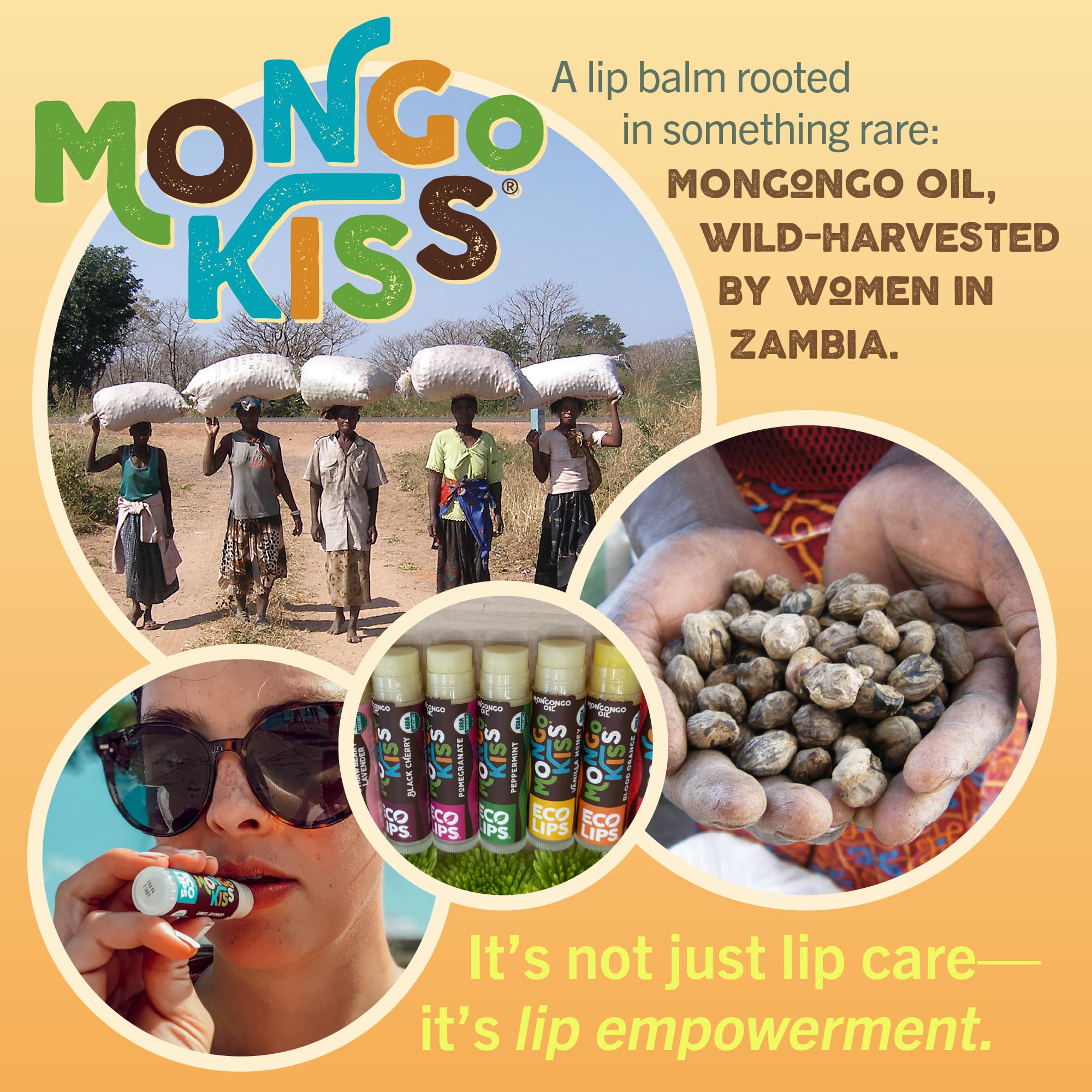 Eco Lips Mongo Kiss Organic Lip Balm 7 Pack – Mongongo Oil Hydration