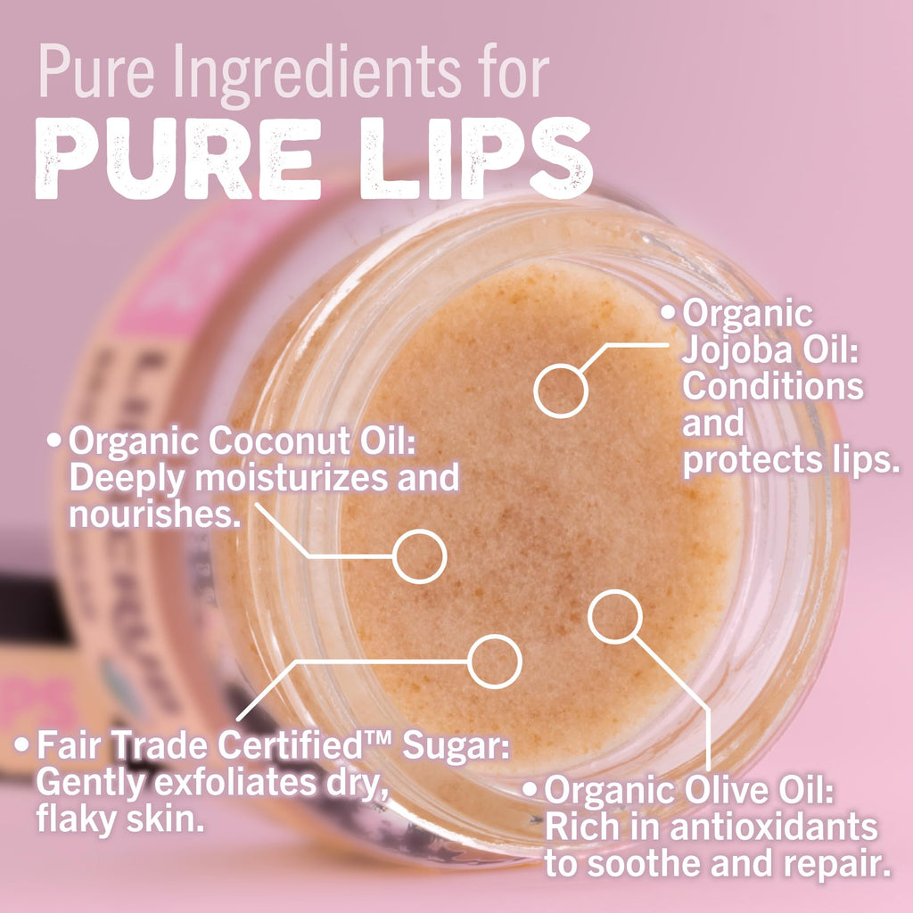Eco Lips Lip Sugar Scrub 4-Pack – Organic Lip Care with Sugar & Coconut Oil