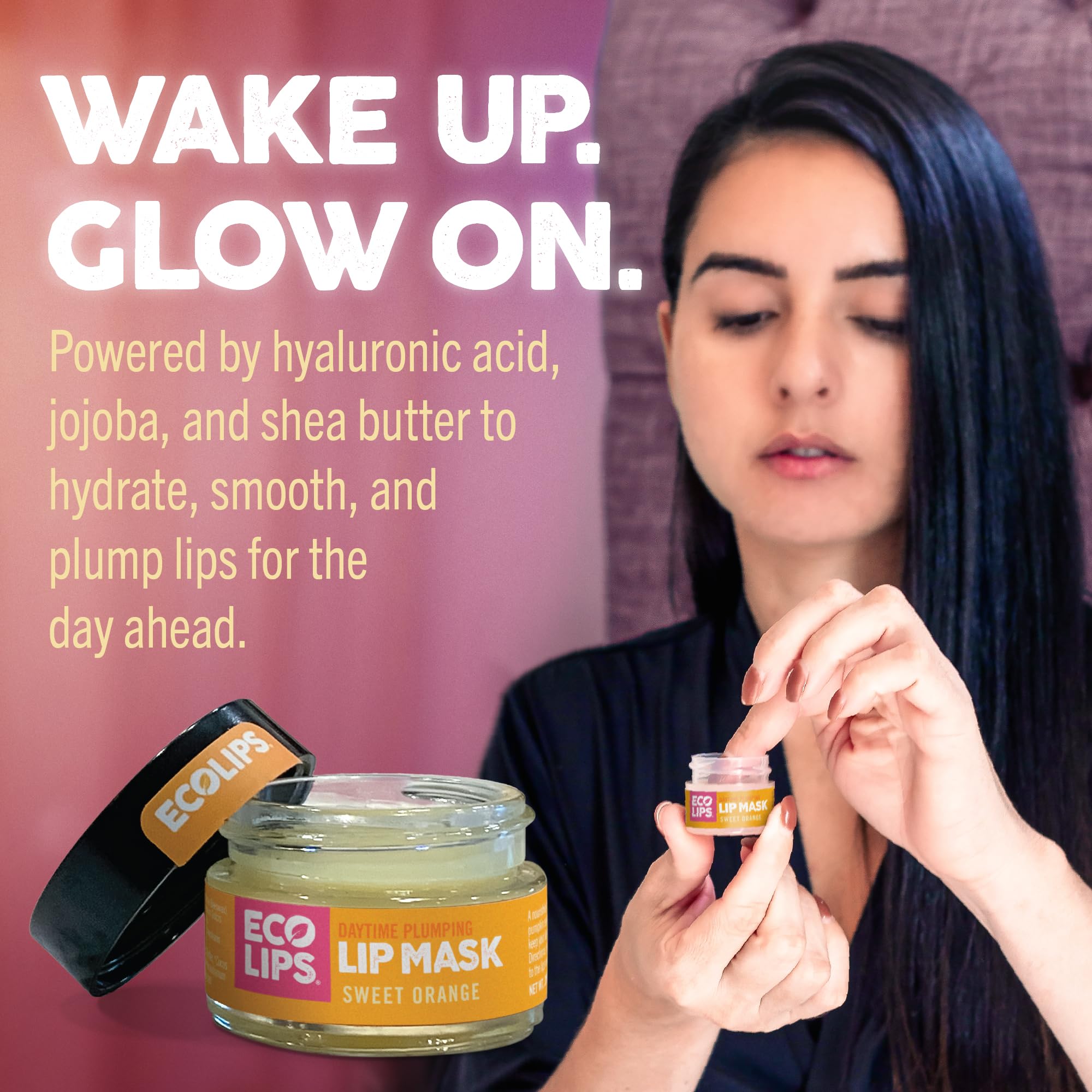 Eco Lips Plumping Daytime Lip Mask with Hyaluronic Acid & Upcycled Cloudberry Oil – 2-Pack | 100% Natural, Made in USA