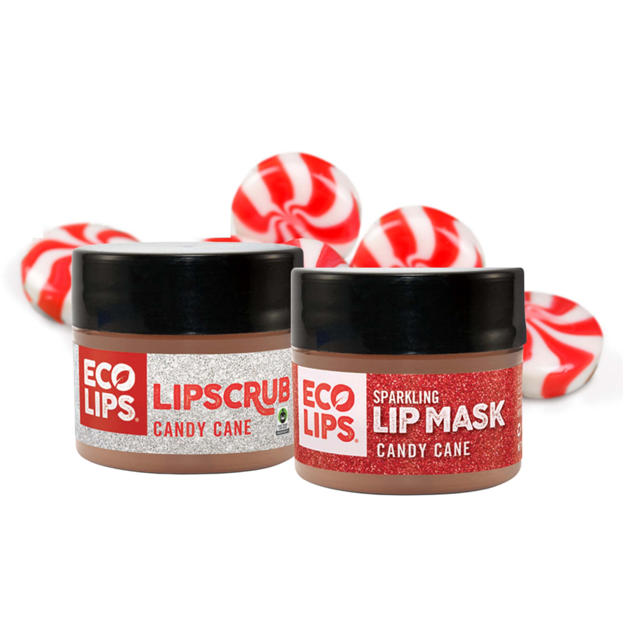 Eco Lips Vanilla Mint Candy Cane Lip Scrub & Lip Mask Duo – Natural Exfoliating Lip Care Set (2 x 0.25 oz)