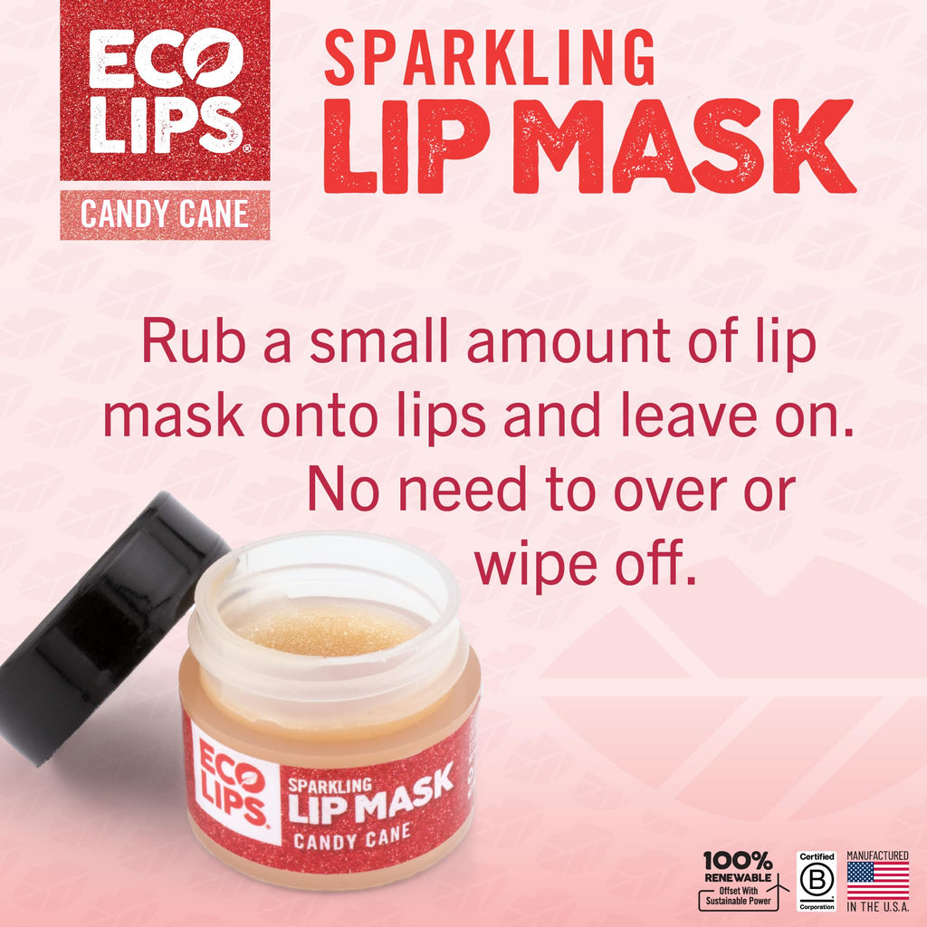Eco Lips Vanilla Mint Candy Cane Lip Scrub & Lip Mask Duo – Natural Exfoliating Lip Care Set (2 x 0.25 oz)