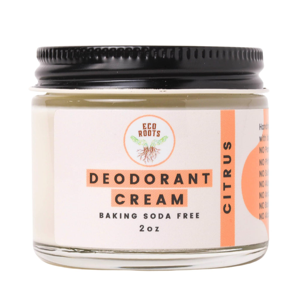 Eco Roots Natural Deodorant Cream – Aluminum-Free, Baking Soda-Free, Citrus