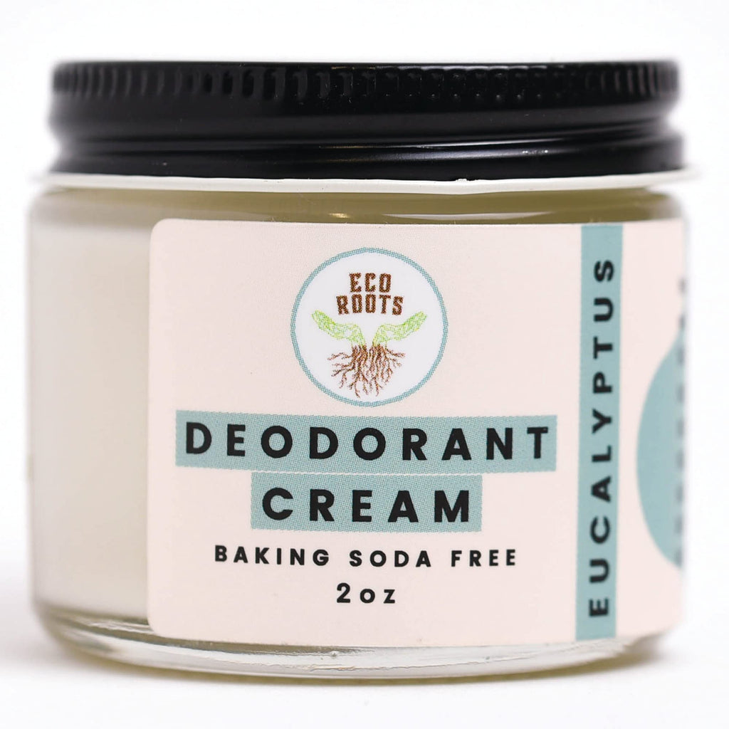ECO ROOTS Natural Deodorant Cream – Baking Soda Free, Aluminum Free, Eucalyptus