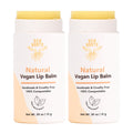 Natural Lip Balm 2 Pack | ECO ROOTS Organic Vegan Moisturizer, Plastic-Free Packaging, USA-Made