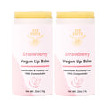Eco Roots Strawberry Scented Lip Balm 2 Pack – Organic, Vegan, Cruelty-Free